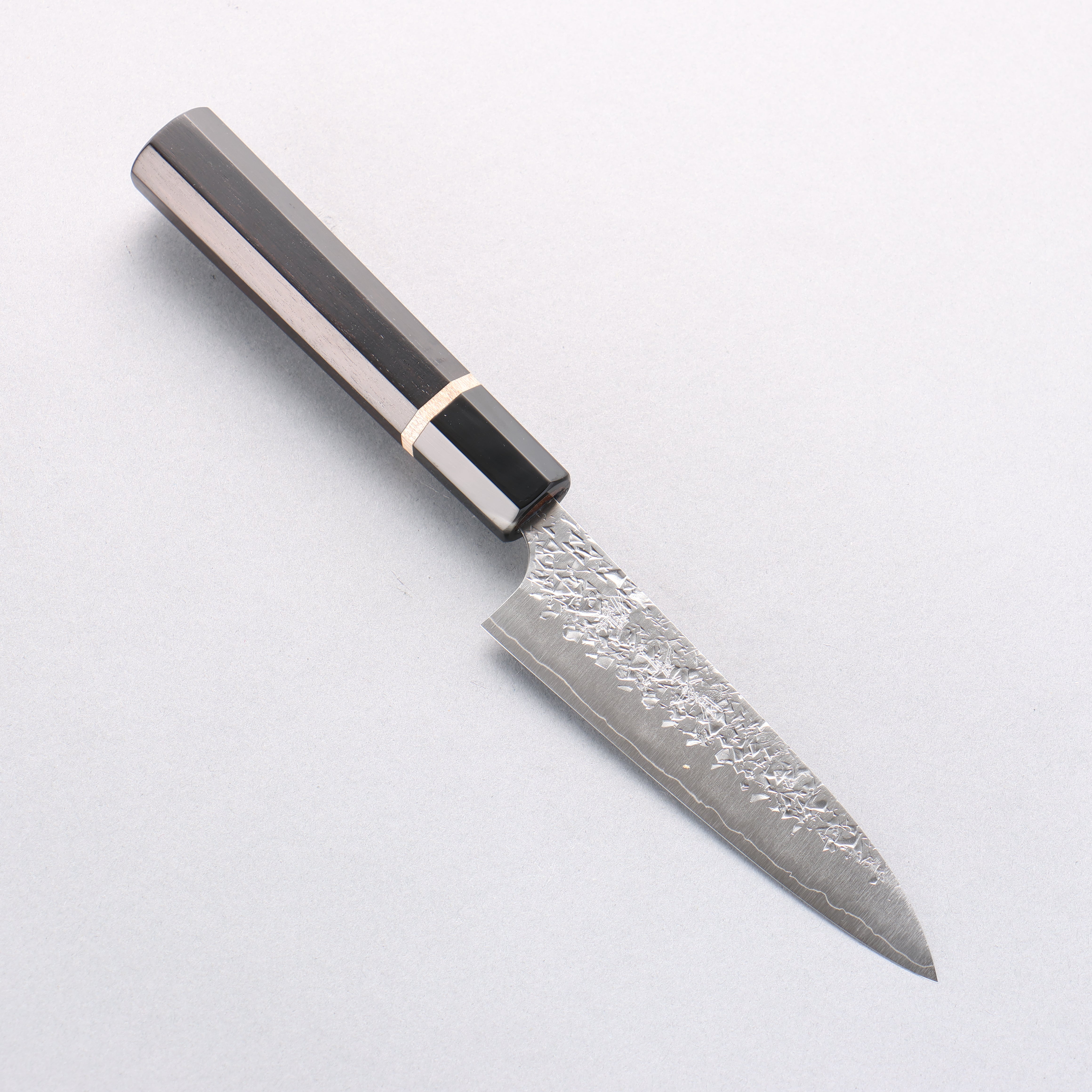 Yu Kurosaki Shizuku SG2 Hammered Petty-Utility 120mm Ebony Wood (ferrule: Black Water Buffalo Horn) Handle - Seisuke Knife