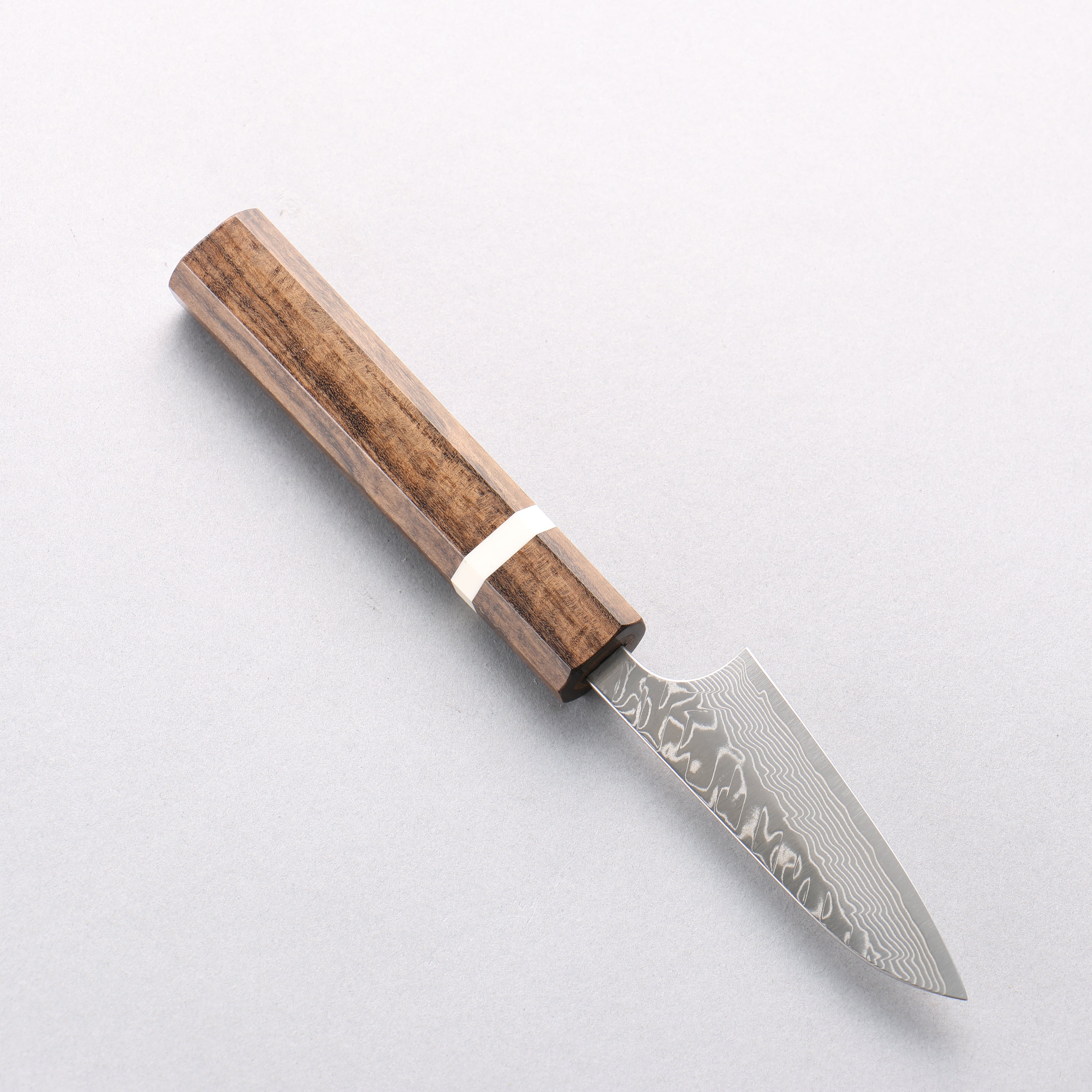 Yoshimi Kato SG2 Damascus Migaki Paring 75mm Sandalwood & White Ring Handle - Seisuke Knife
