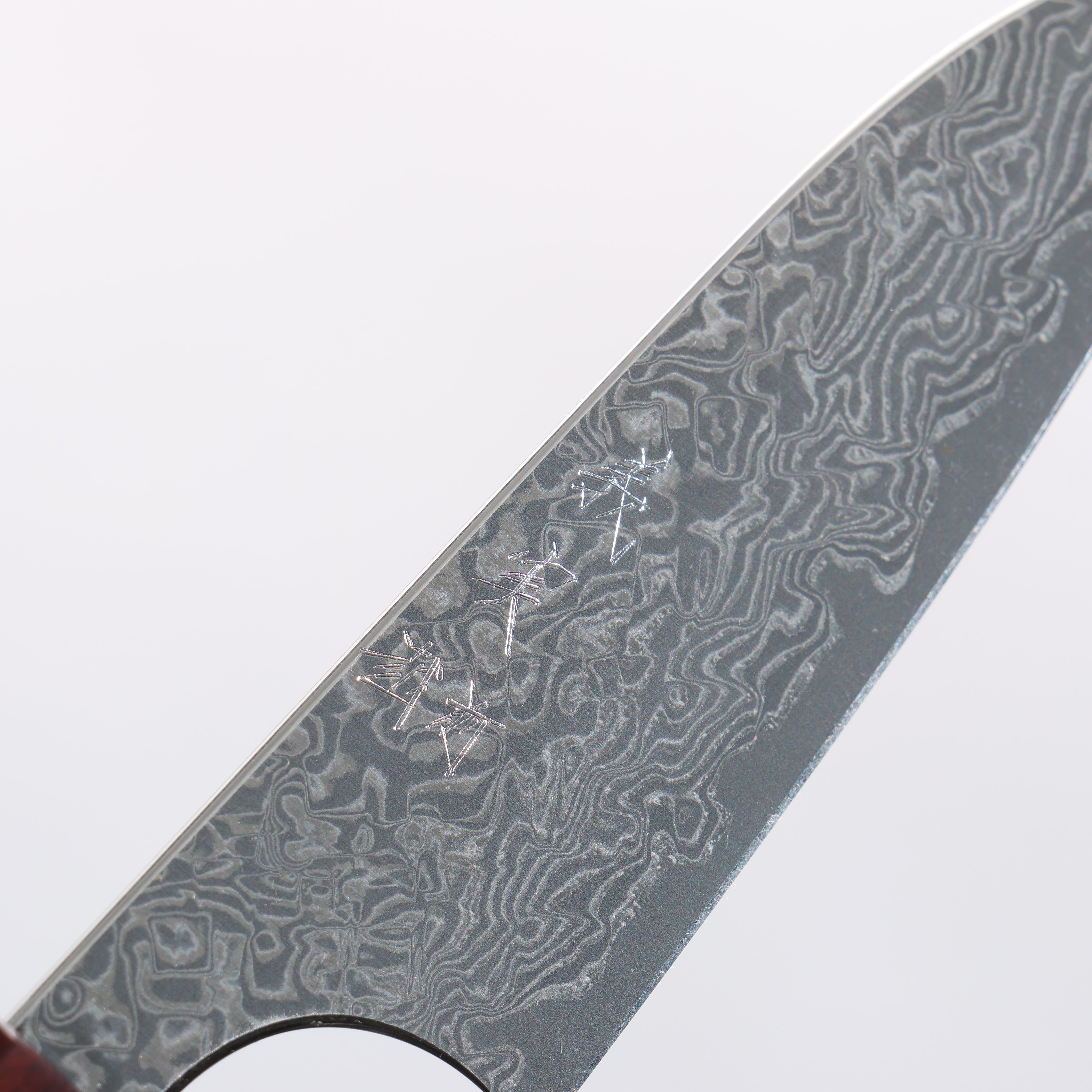 Yoshimi Kato VG10 Black Damascus Paring 75mm Ebony Wood & Sandalwood Handle - Seisuke Knife