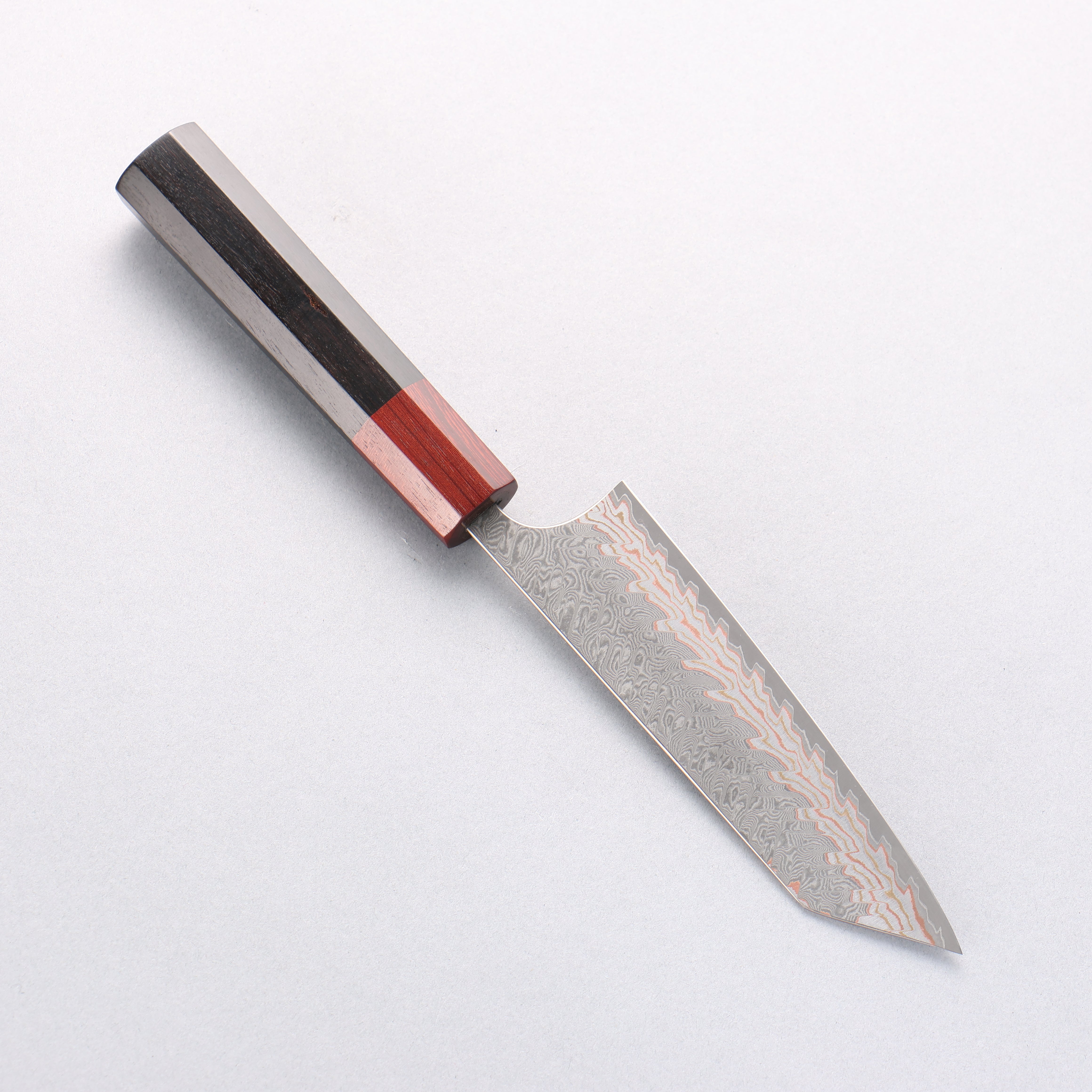 Yoshimi Kato VG10w Colored Damascus Small Bunka 130mm Ebony (ferrule: Sandalwood) Handle - Seisuke Knife