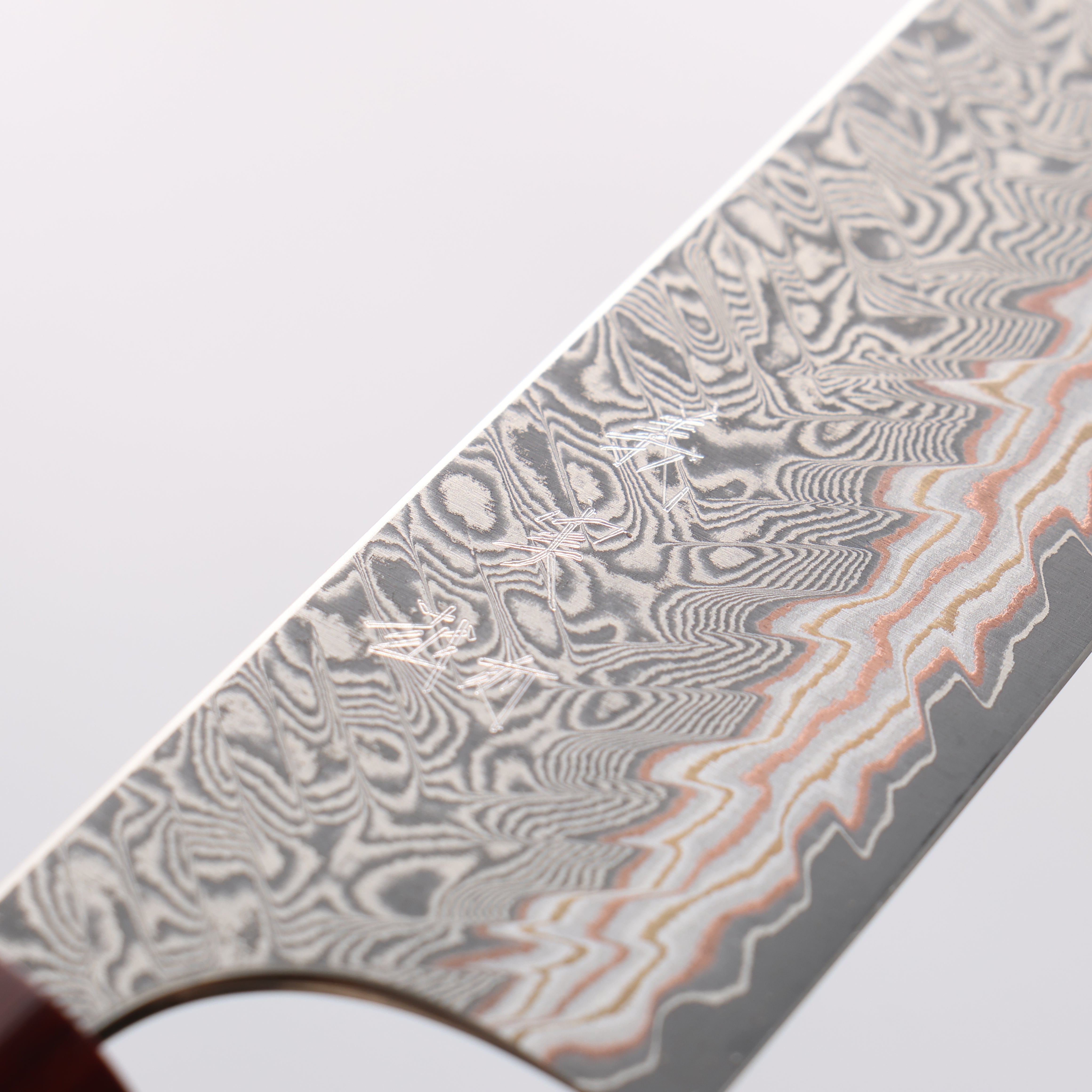 Yoshimi Kato VG10w Colored Damascus Small Bunka 130mm Ebony (ferrule: Sandalwood) Handle - Seisuke Knife