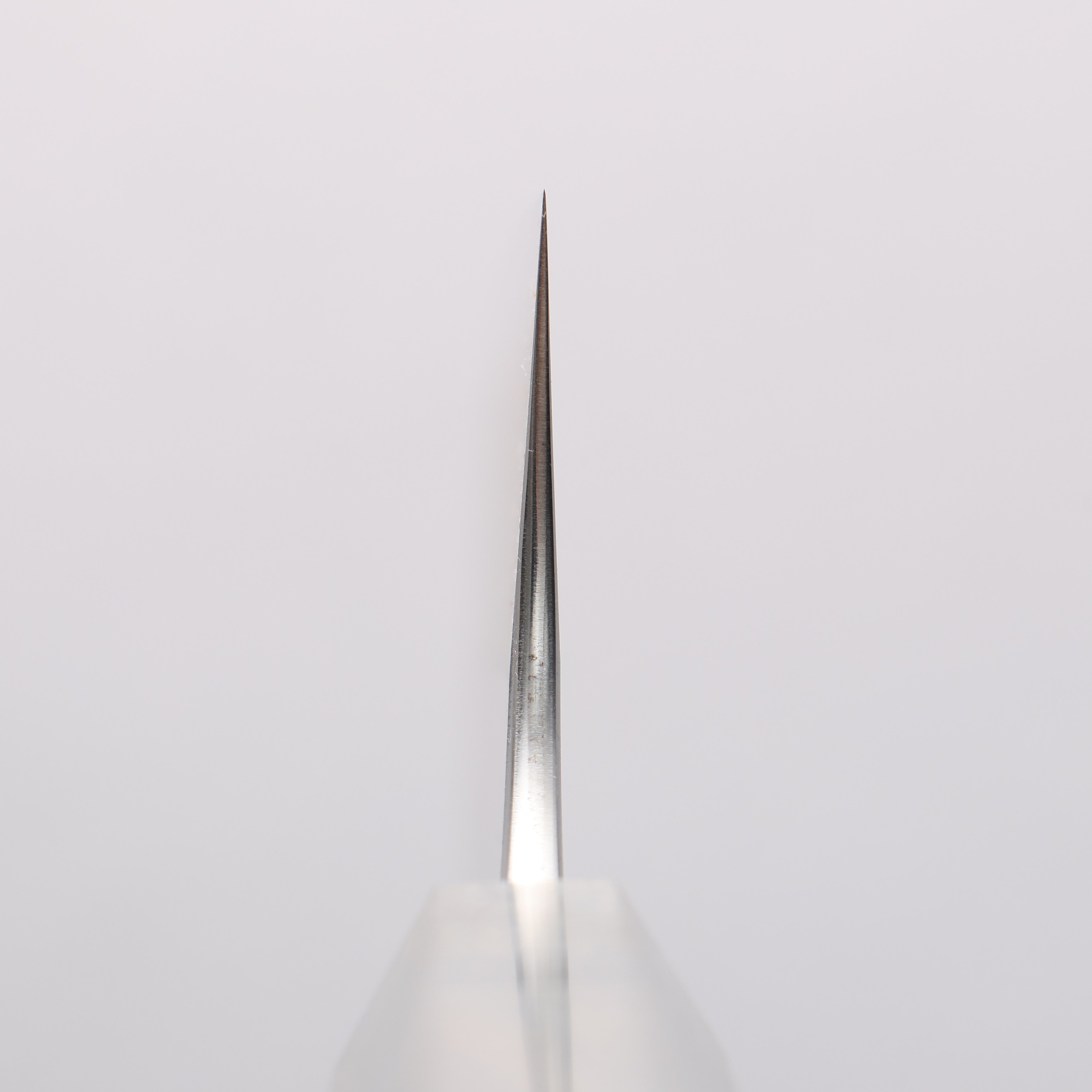 Yoshimi Kato Blue Super Black Finished Bunka 170mm Gray Stabilized Wood (Black and White Rings) Handle - Seisuke Knife