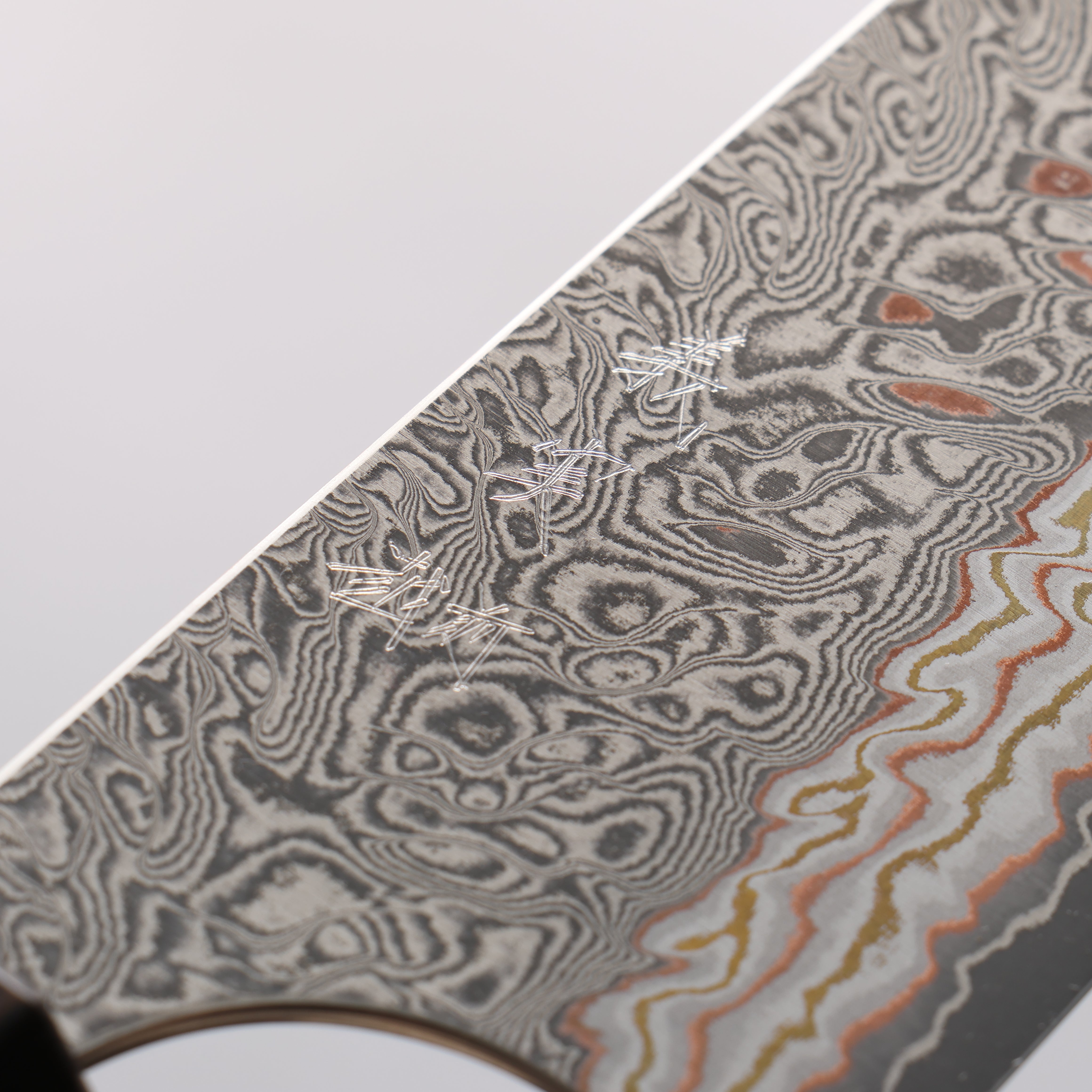 Yoshimi Kato VG10w Colored Damascus Bunka 170mm Rosewood (Ferrule: Ebony) Handle - Seisuke Knife