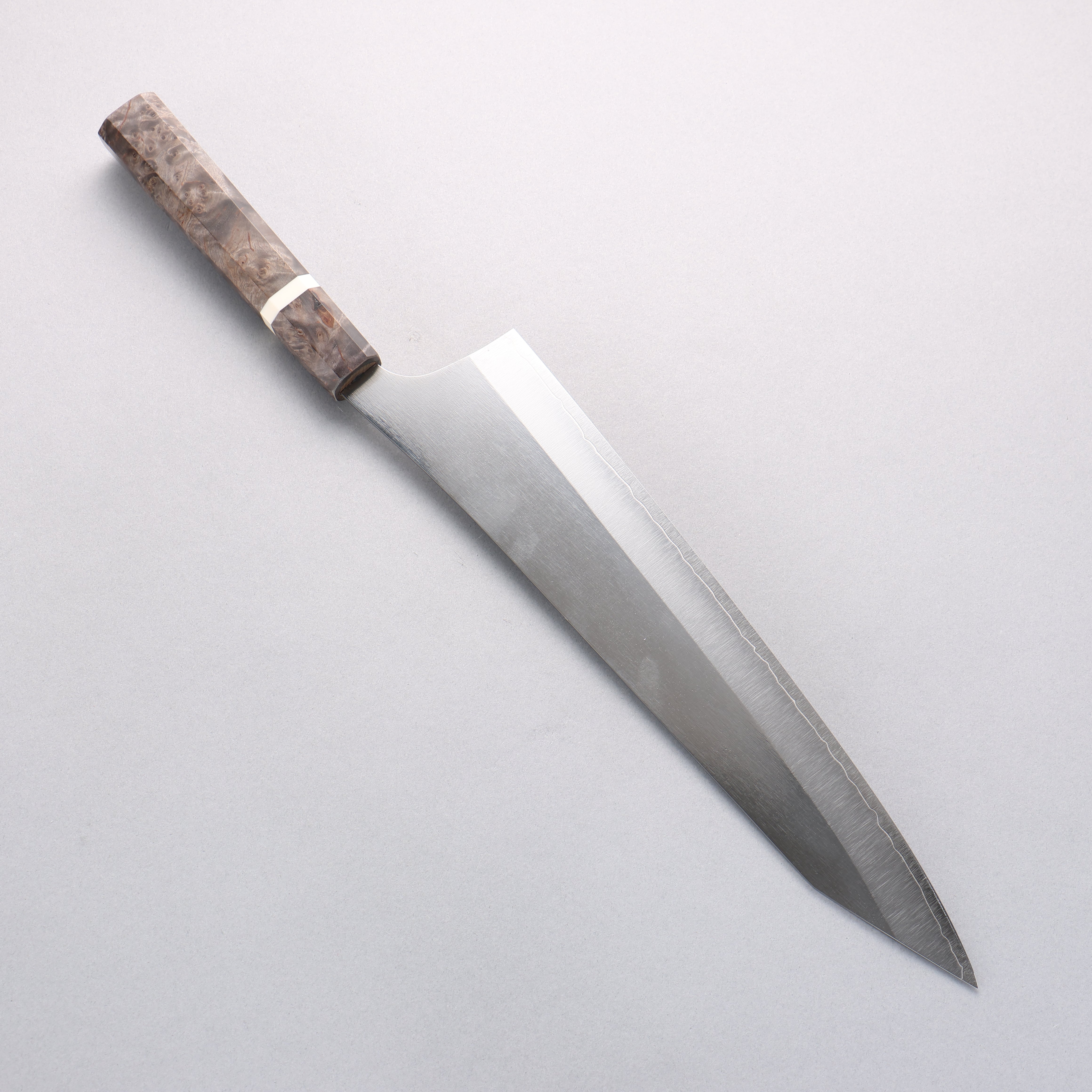 Yu Kurosaki New Gekko VG-XEOS Gyuto 270mm Stabilized Burl & White Ring Handle - Seisuke Knife