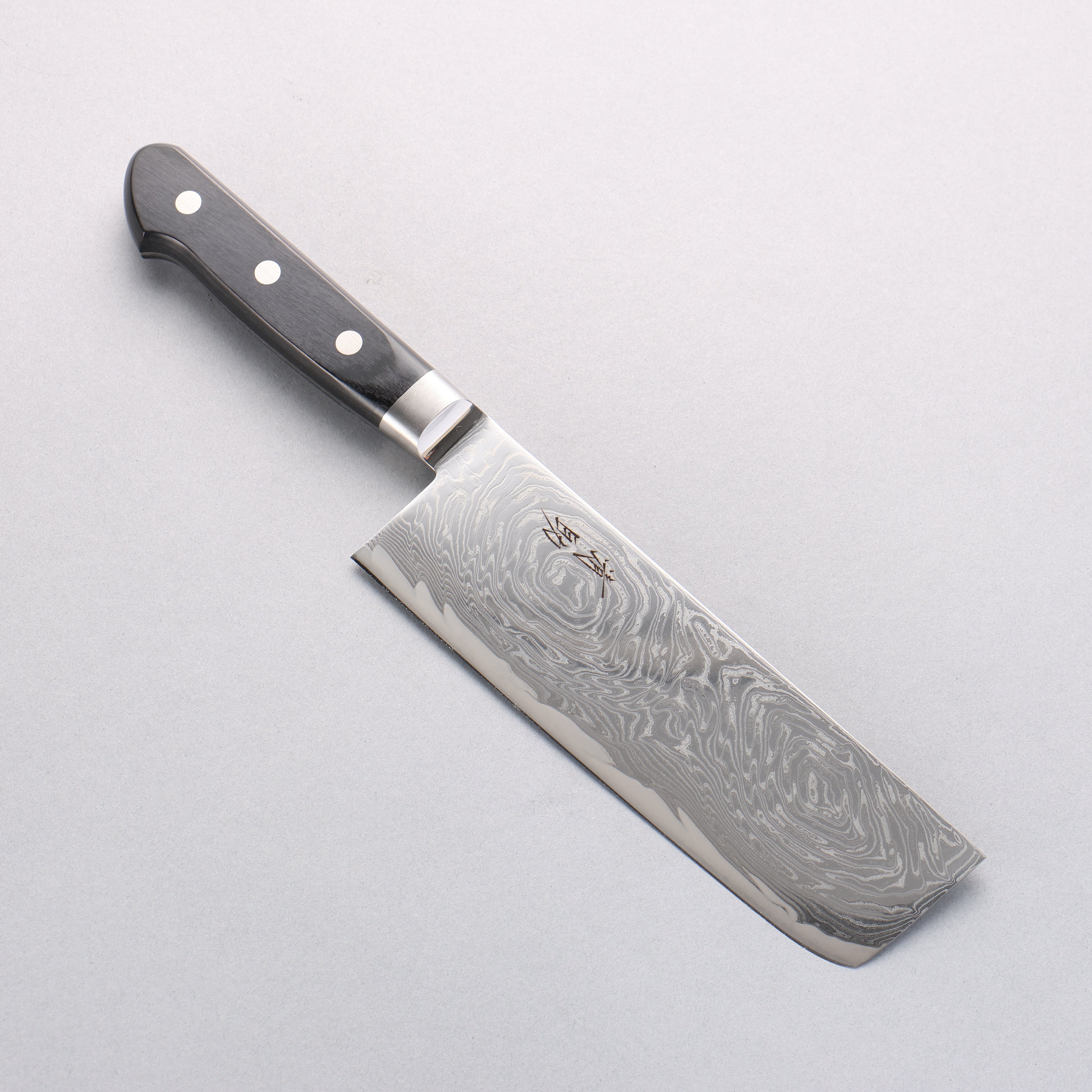 Seisuke Nami AUS10 Mirrored Finish Damascus Nakiri 165mm Black Pakka wood Handle - Seisuke Knife