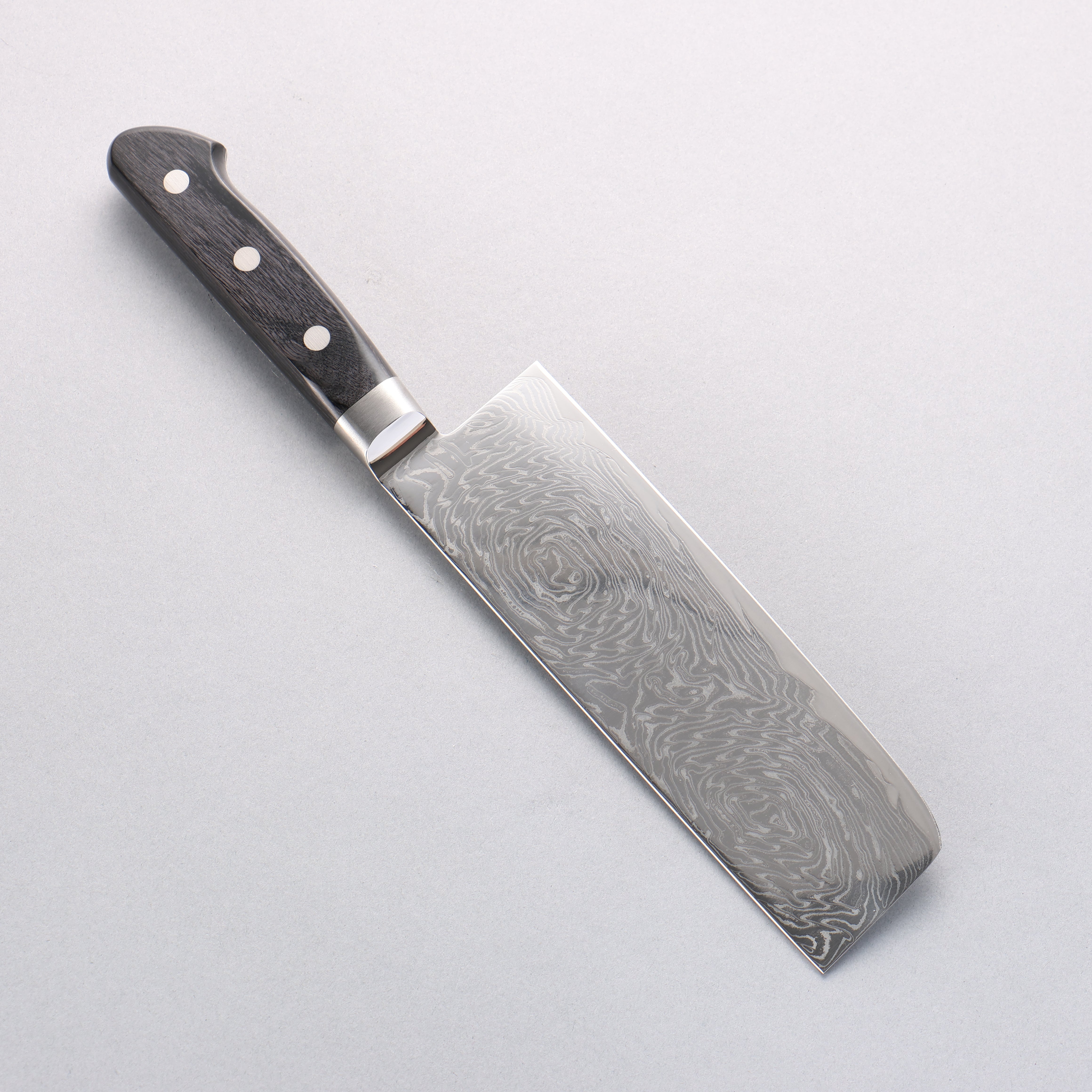 Seisuke Nami AUS10 Mirrored Finish Damascus Nakiri 165mm Black Pakka wood Handle - Seisuke Knife