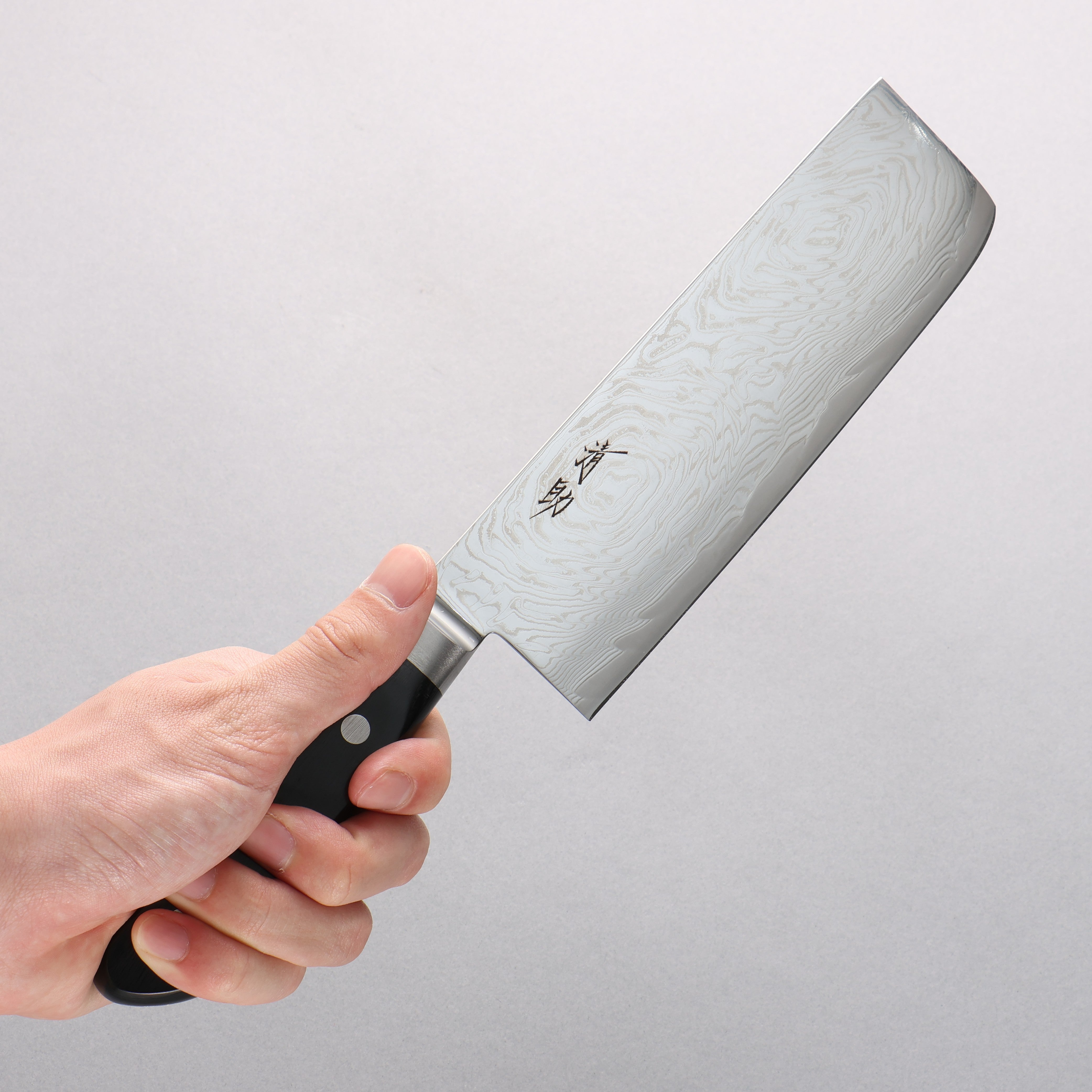 Seisuke Nami AUS10 Mirrored Finish Damascus Nakiri 165mm Black Pakka wood Handle - Seisuke Knife