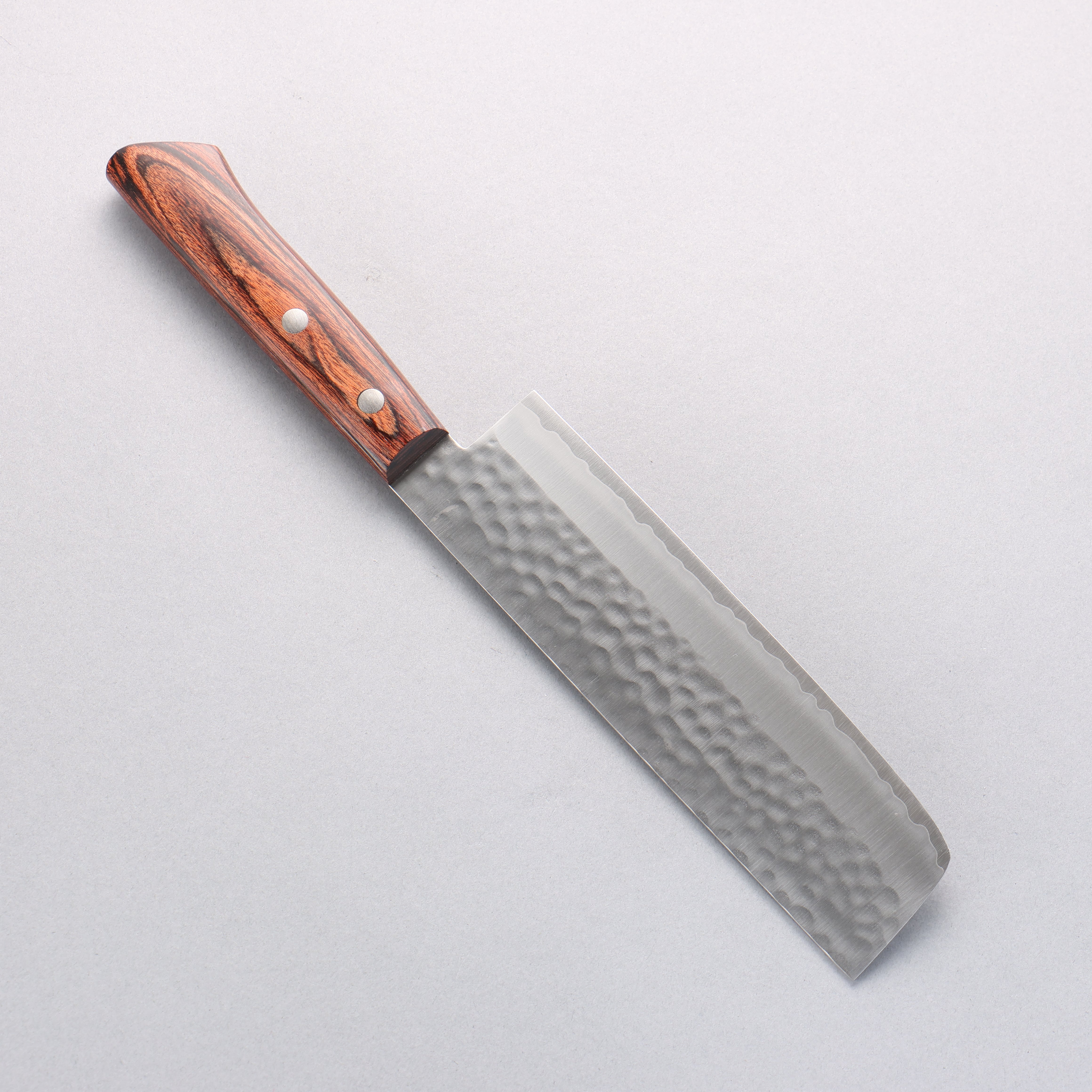 Seisuke VG1 Hammered Nakiri 165mm Mahogany Handle - Seisuke Knife