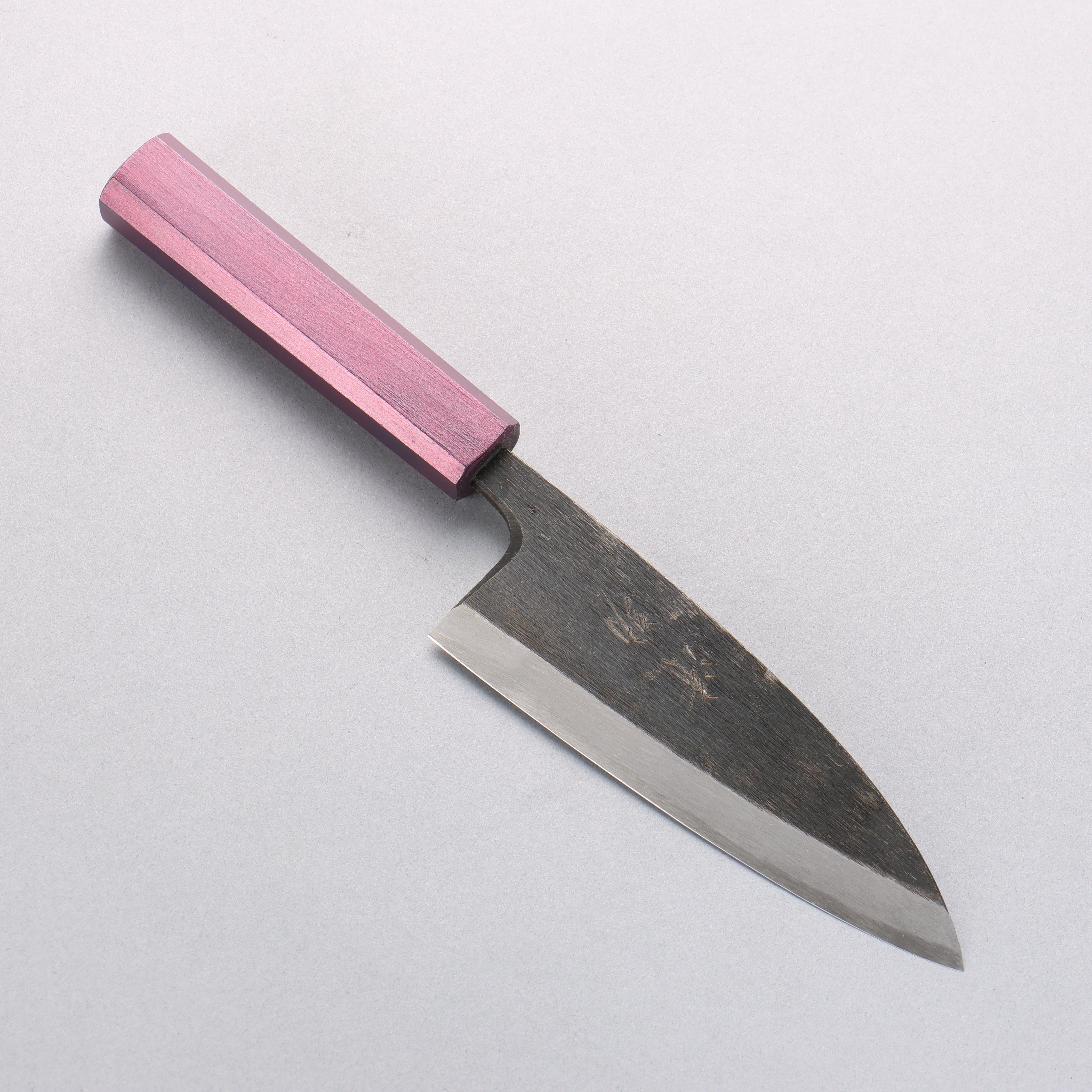 Seisuke White Steel No.2 Kurouchi Deba 135mm Purple Lacquered Handle - Seisuke Knife