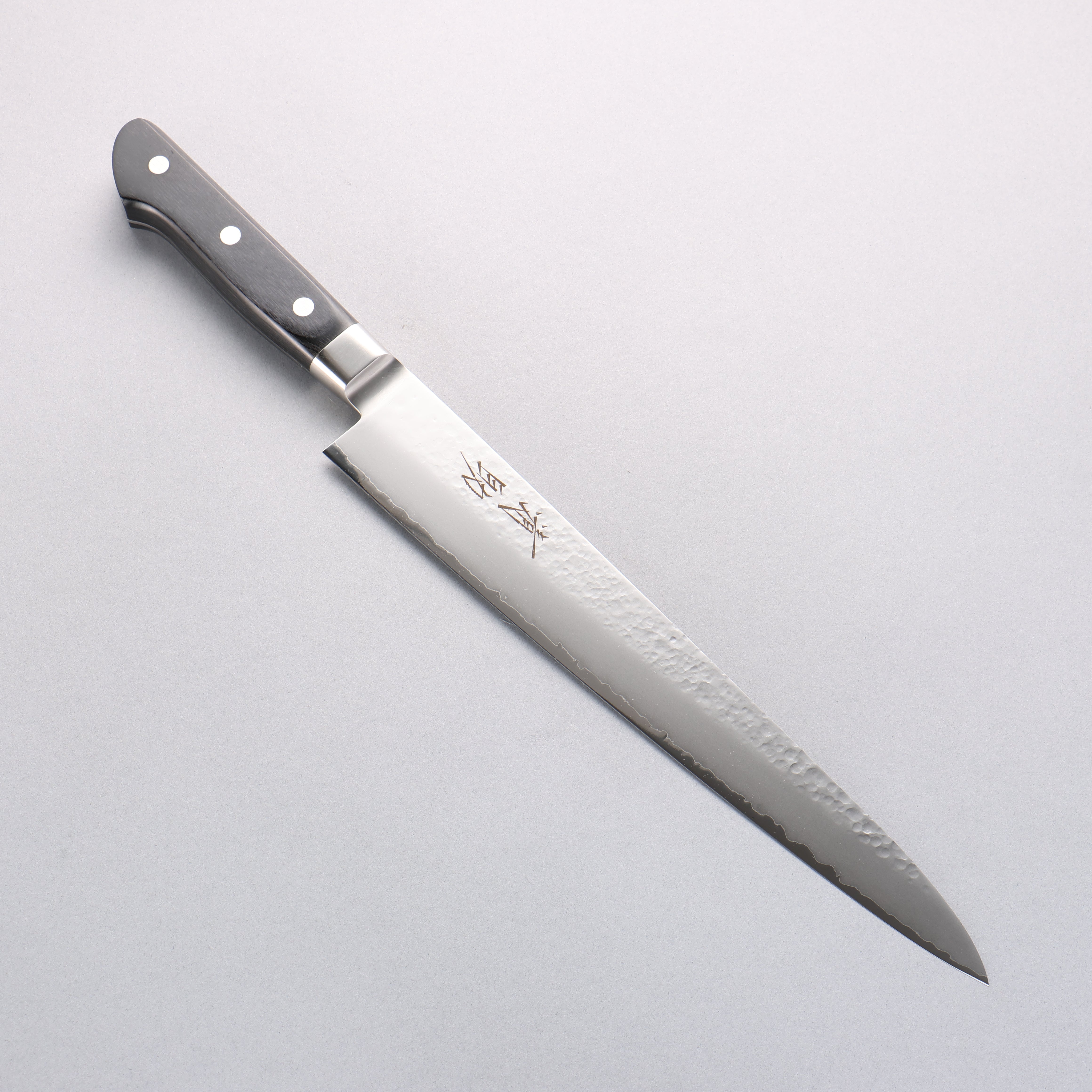 Seisuke VG5 Hammered Kasumitogi Sujihiki 270mm Black Pakka wood Handle - Seisuke Knife