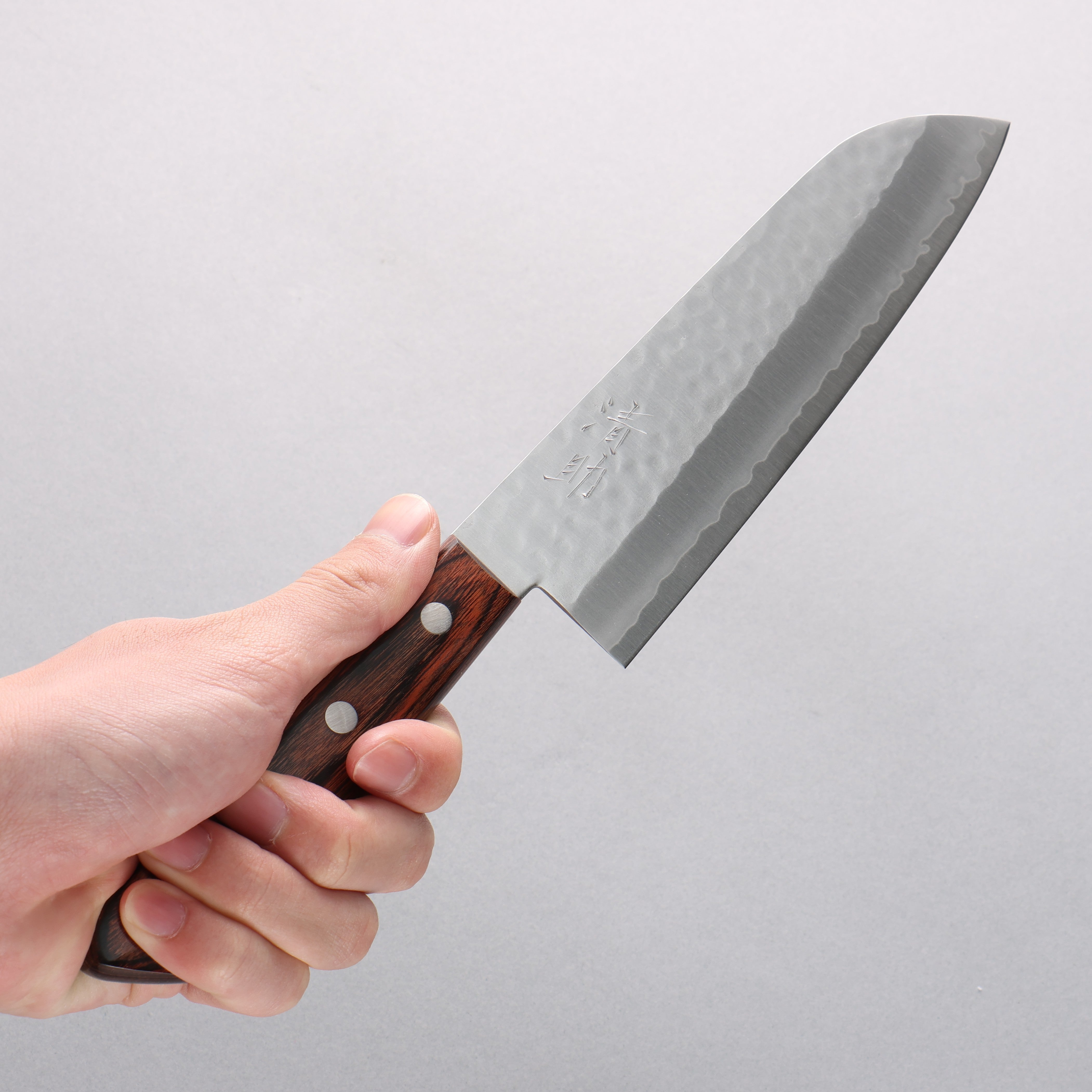 Seisuke VG1 Hammered Santoku 165mm Mahogany Handle - Seisuke Knife
