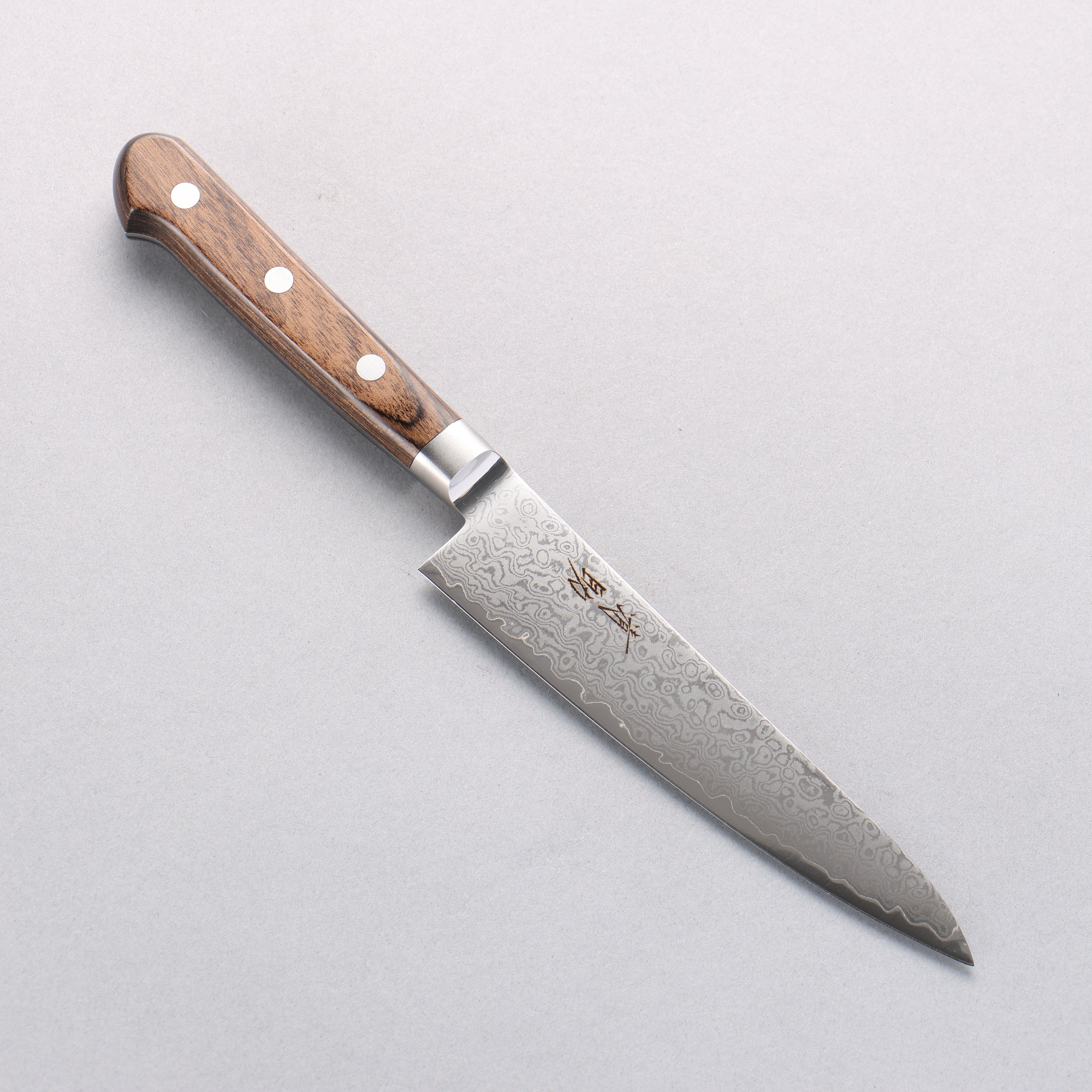 Seisuke VG10 33 Layer Damascus Petty-Utility 135mm Brown Pakkawood Handle - Seisuke Knife
