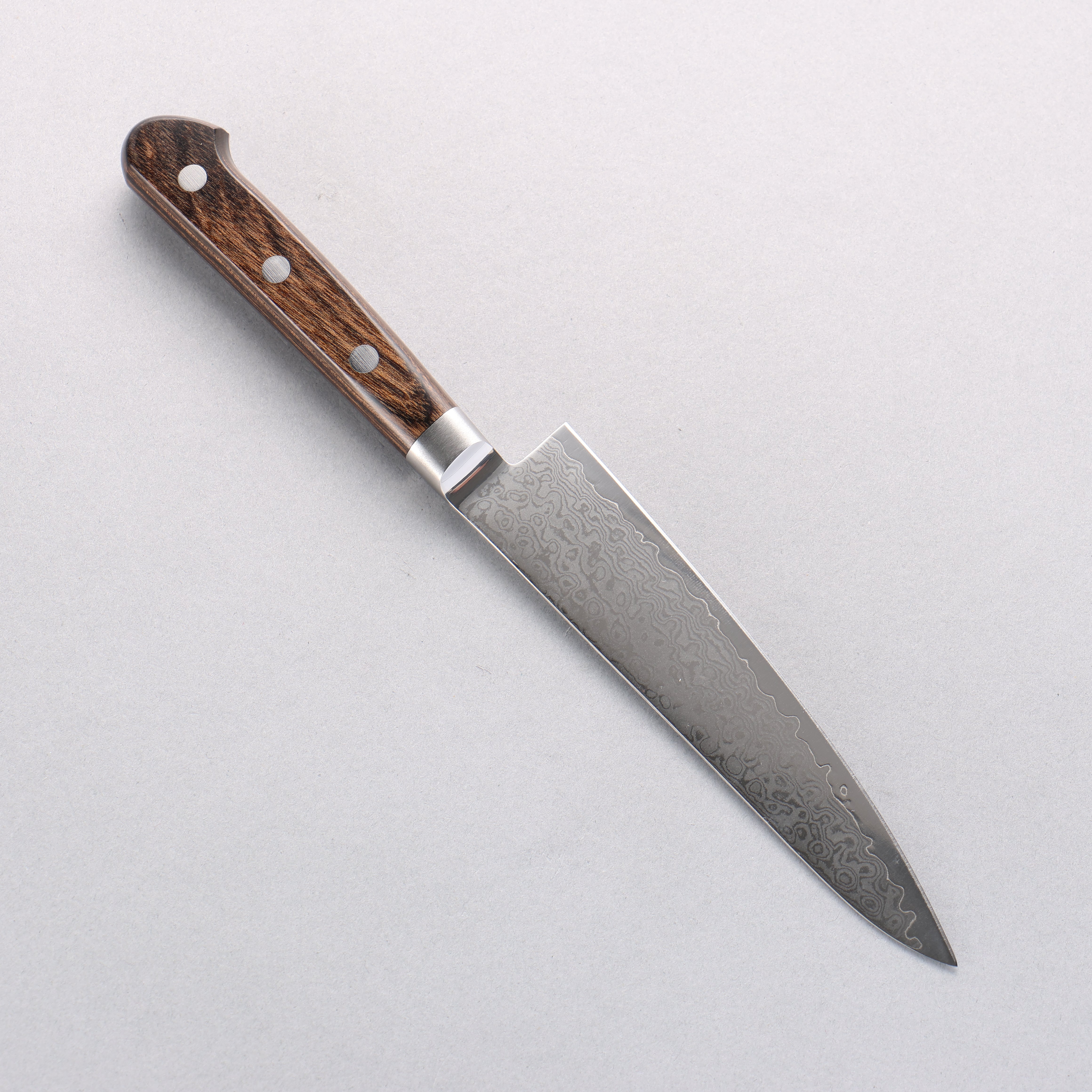 Seisuke VG10 33 Layer Damascus Petty-Utility 135mm Brown Pakkawood Handle - Seisuke Knife