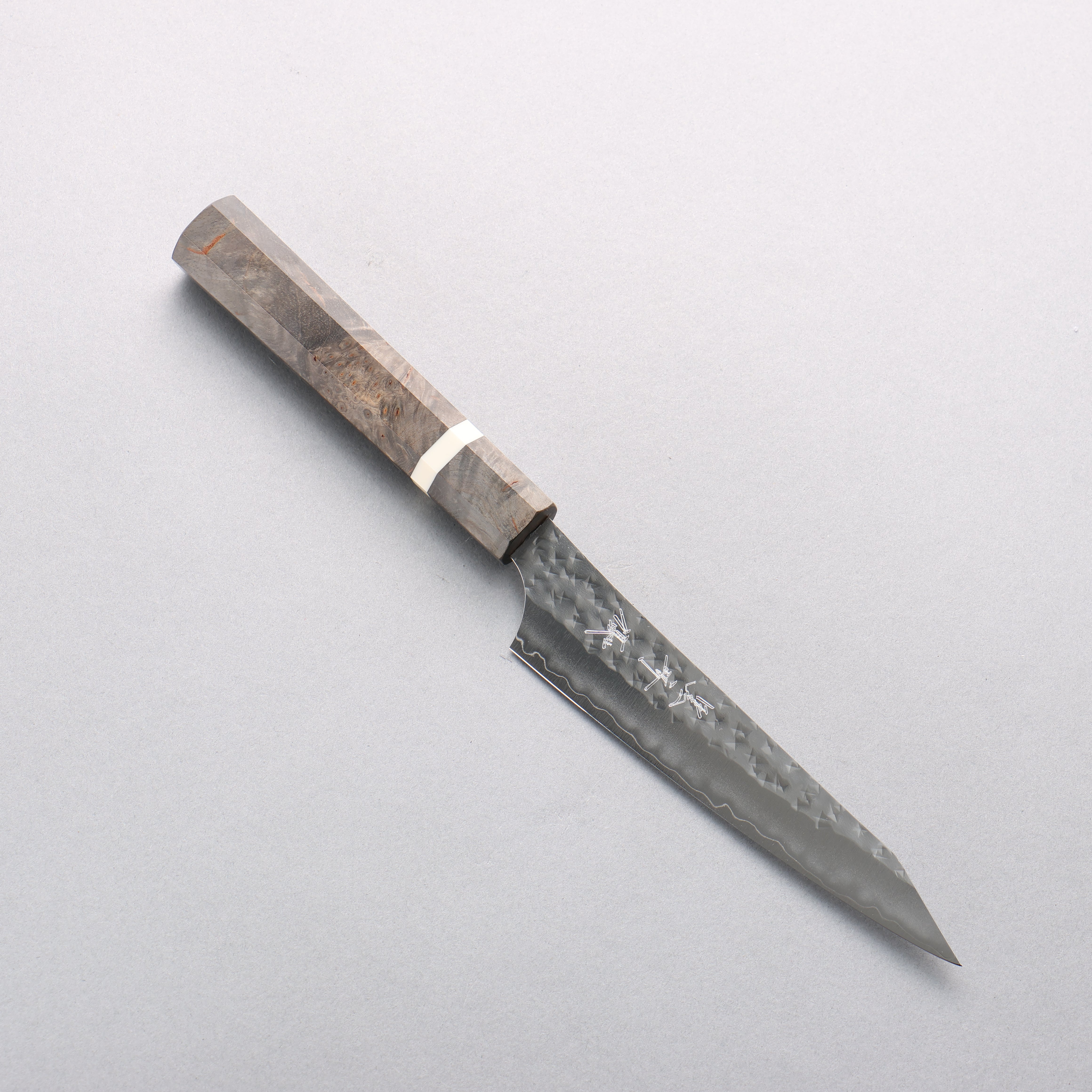 Yu Kurosaki Senko Ei SG2 Hammered Petty-Utility 130mm Stabilized Burl (White Ring) Handle - Seisuke Knife