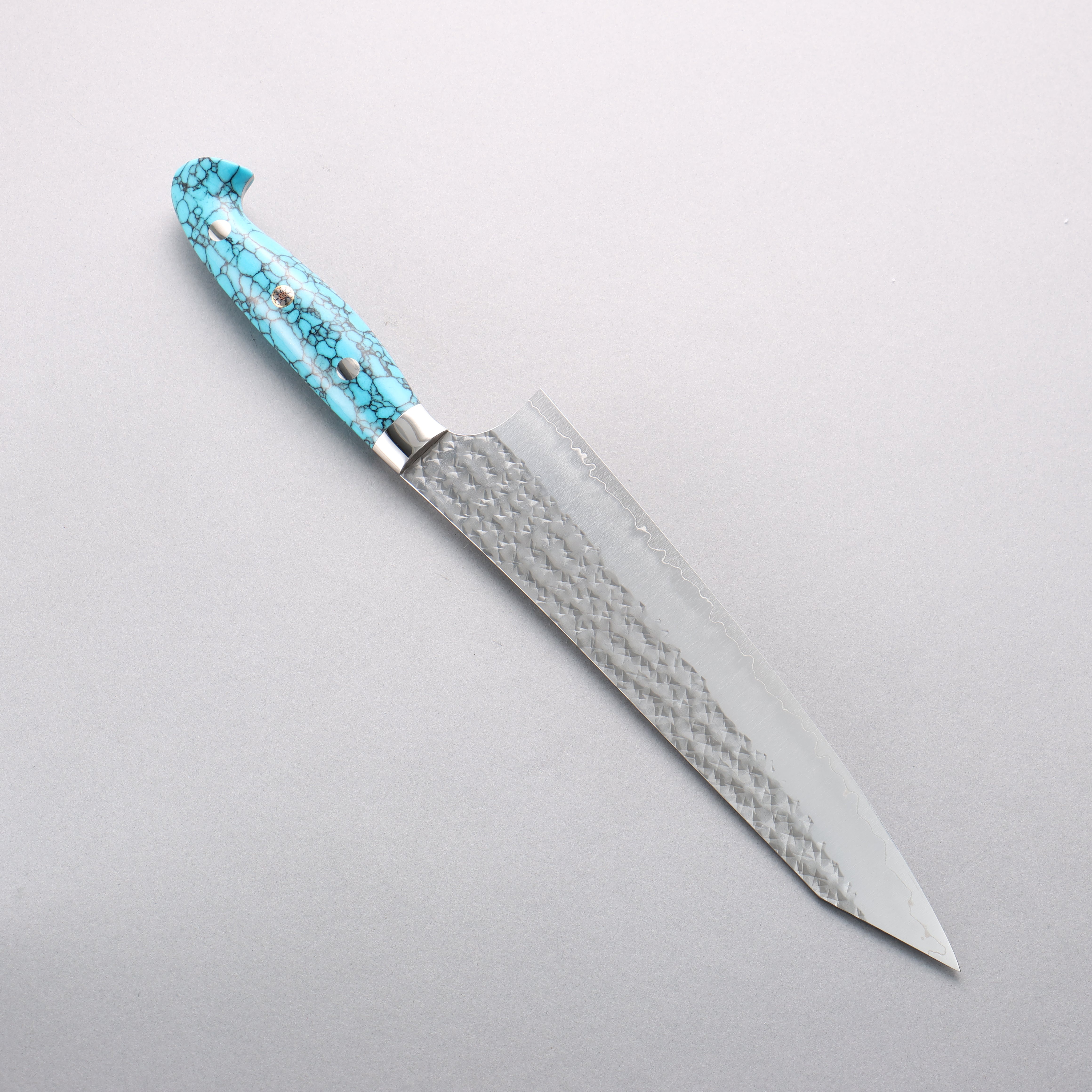 Yu Kurosaki Senko Ei SG2 Hammered Gyuto 210mm Turquoise Handle with Sheath - Seisuke Knife
