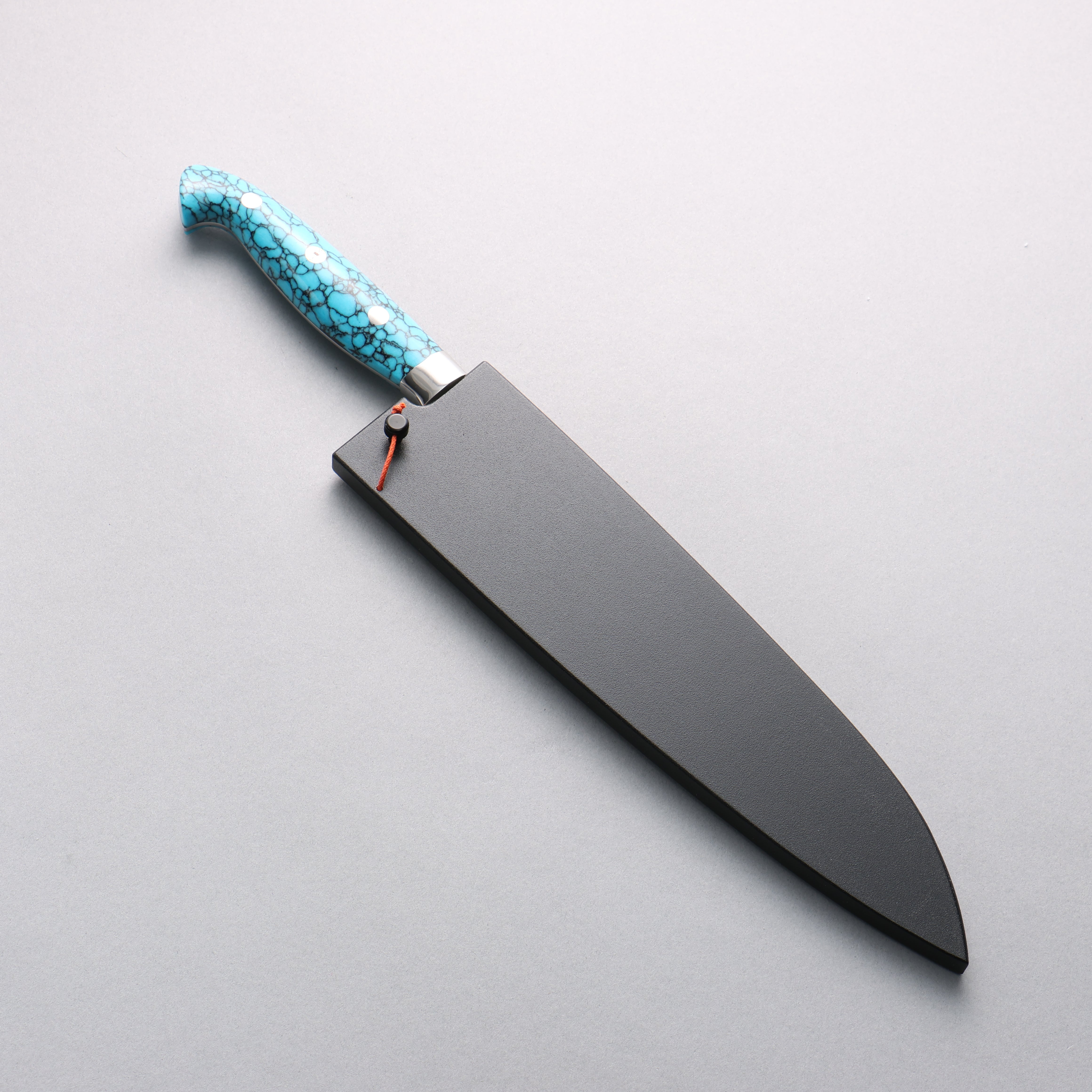 Yu Kurosaki Senko Ei SG2 Hammered Gyuto 210mm Turquoise Handle with Sheath - Seisuke Knife
