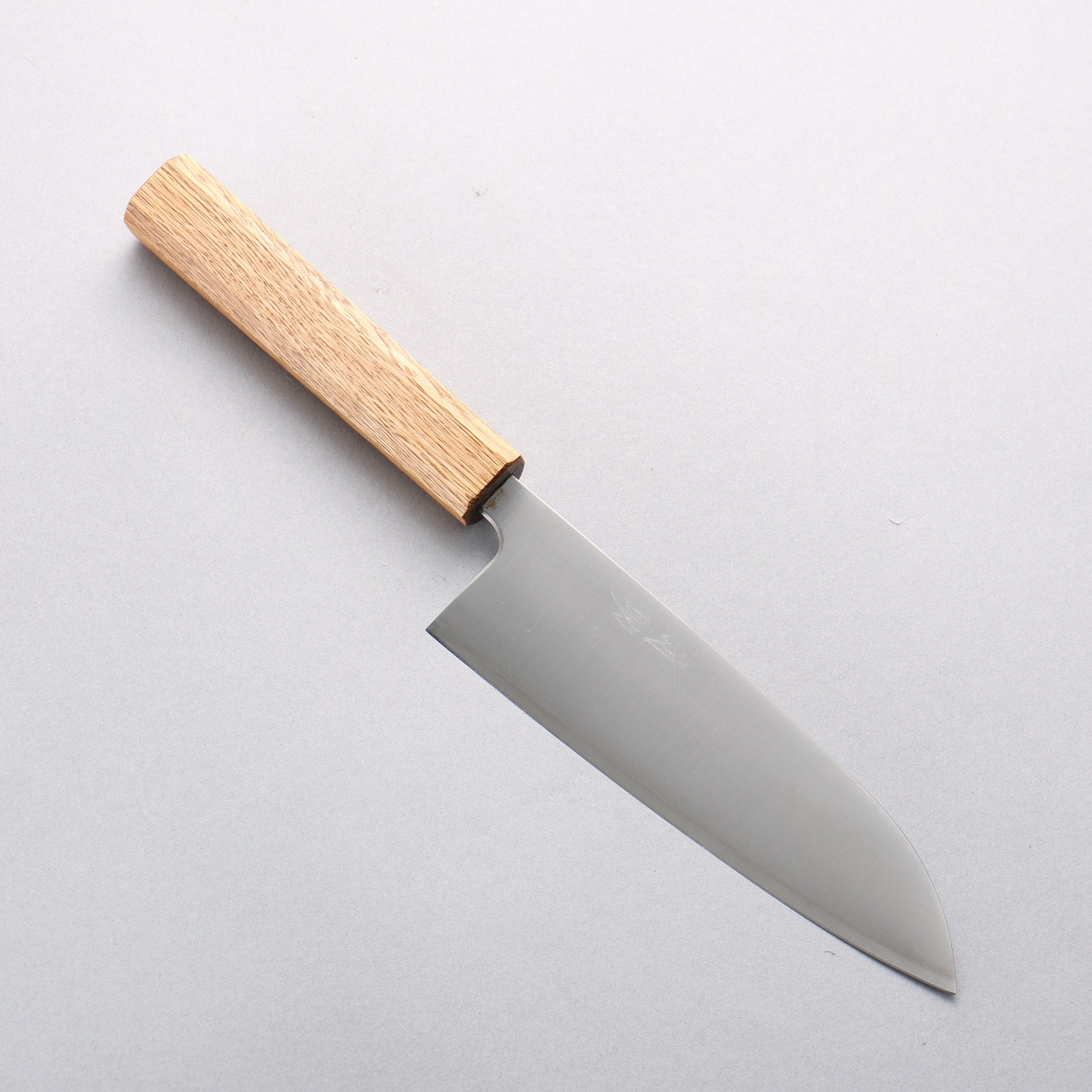 Seisuke Silver Steel No.3 Migaki Santoku 165mm Oak Handle - Seisuke Knife