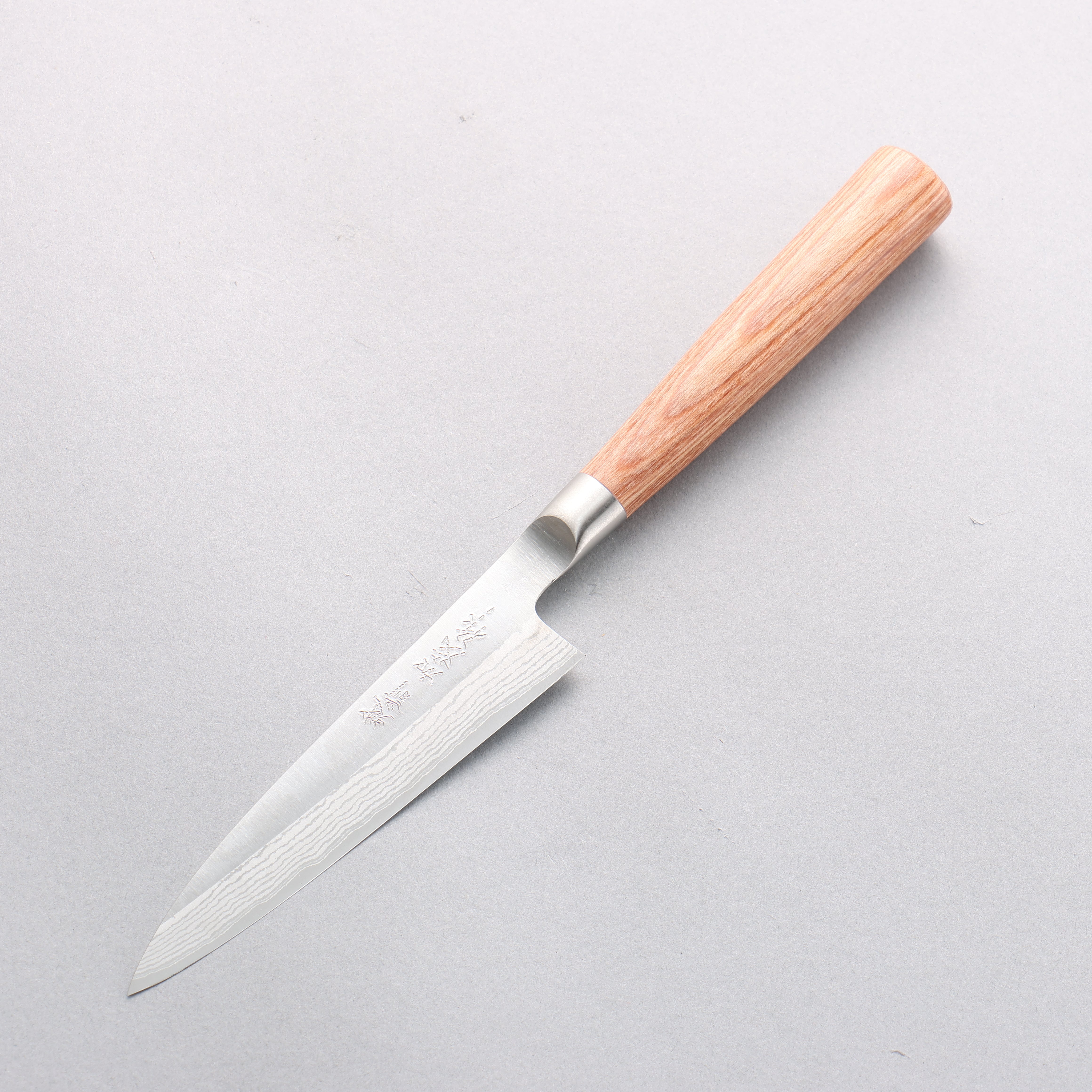 Kamo Hamono VG10 Damascus Petty-Utility 120mm Brown Pakkawood Handle - Seisuke Knife