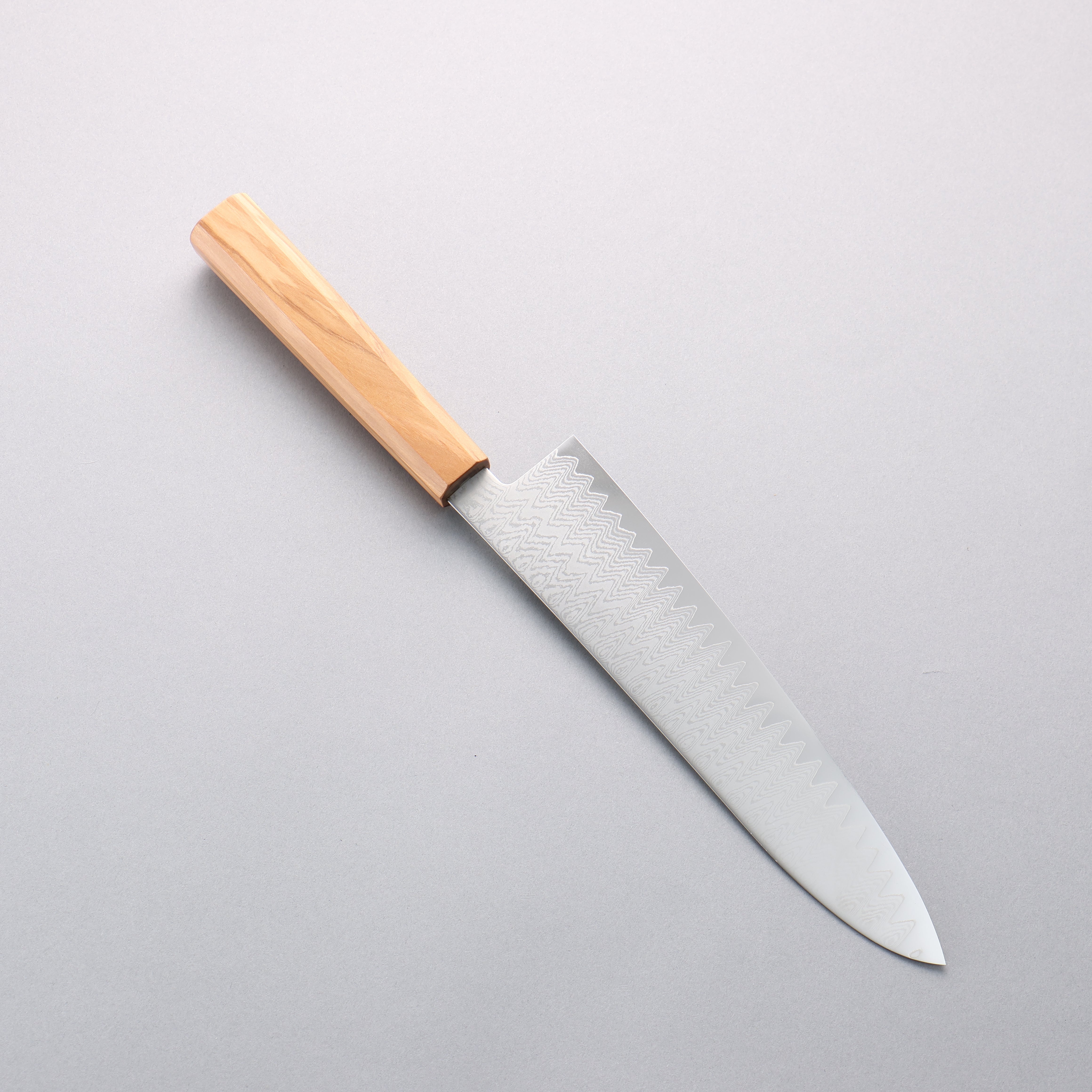 Kanjyo VG10 Damascus Gyuto 210mm Olive Wood Handle - Seisuke Knife