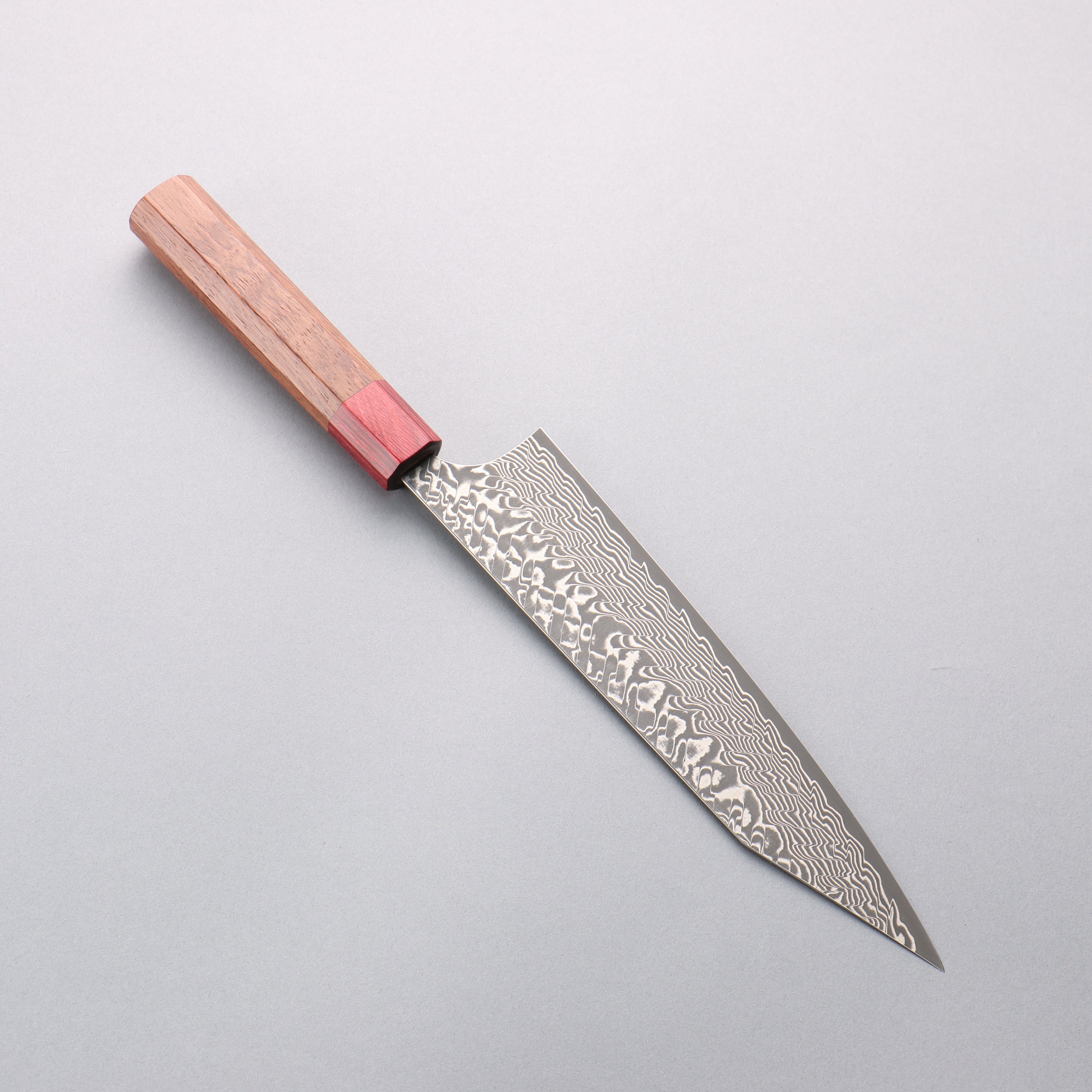 Yoshimi Kato SG2 Black Damascus Kiritsuke Gyuto 210mm Honduras (ferrule: Red Pakka wood) Handle - Seisuke Knife