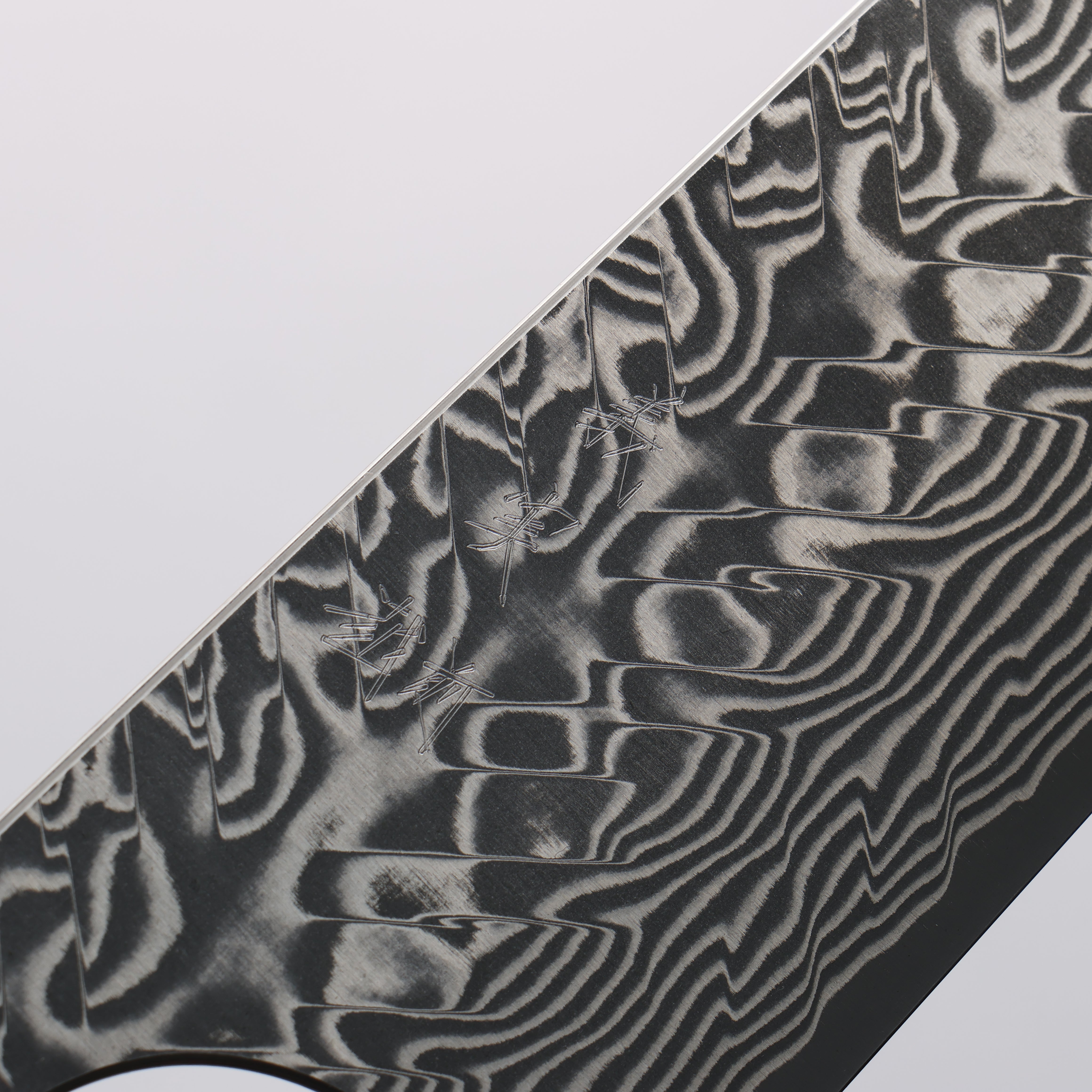 Yoshimi Kato SG2 Black Damascus Kiritsuke Gyuto 210mm Black Stabilized Wood (White Turquoise Ring) Handle - Seisuke Knife