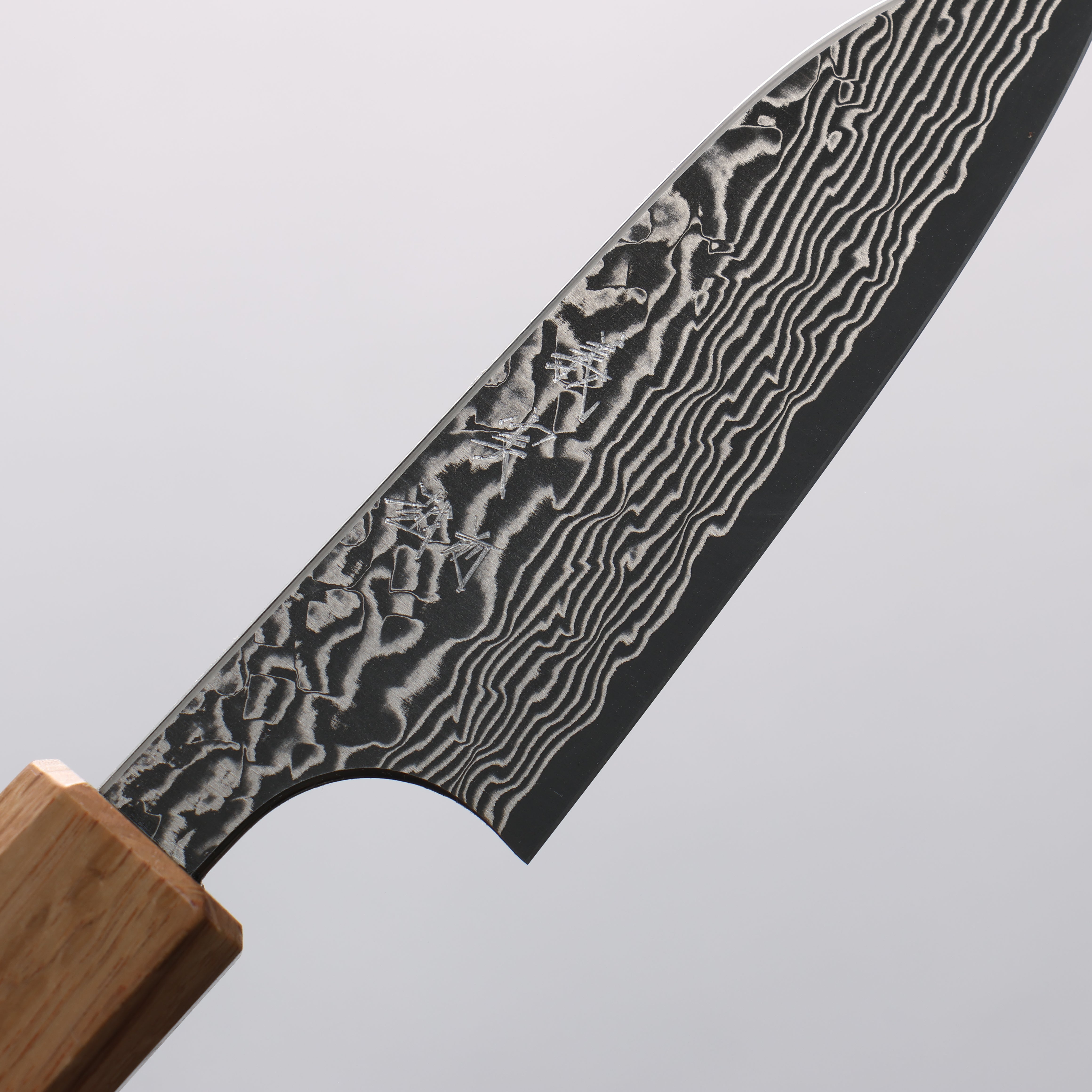 Yoshimi Kato SG2 Black Damascus Petty-Utility 80mm Padoauk & Turquoise Ring Handle - Seisuke Knife