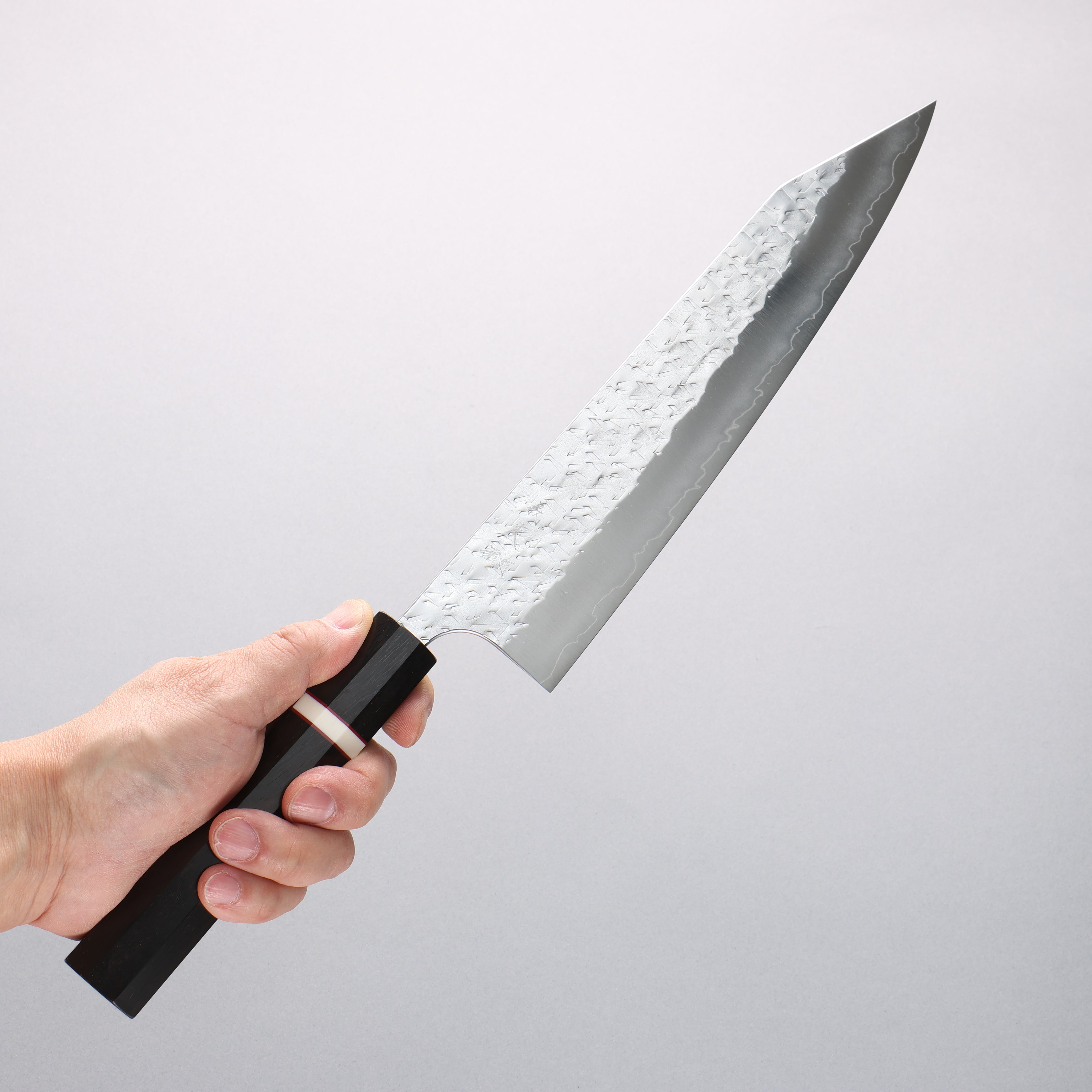 Yoshimi Kato Hyo SG2 Hammered Kiritsuke Gyuto 240mm Ebony (White Ring) Handle - Seisuke Knife