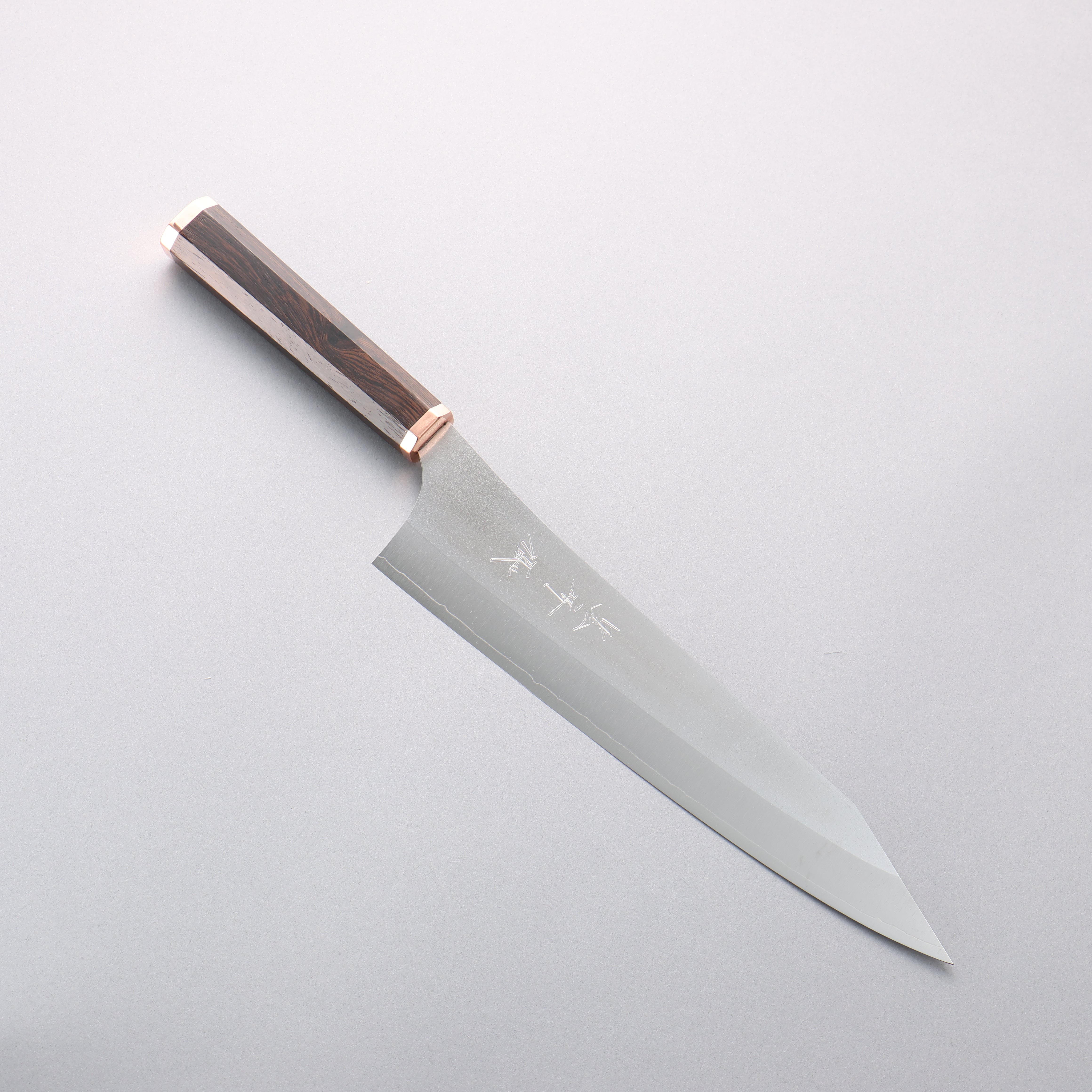 Yu Kurosaki New Gekko VG-XEOS Gyuto 240mm Ebony (Copper Ferrule and End Cap) Handle - Seisuke Knife