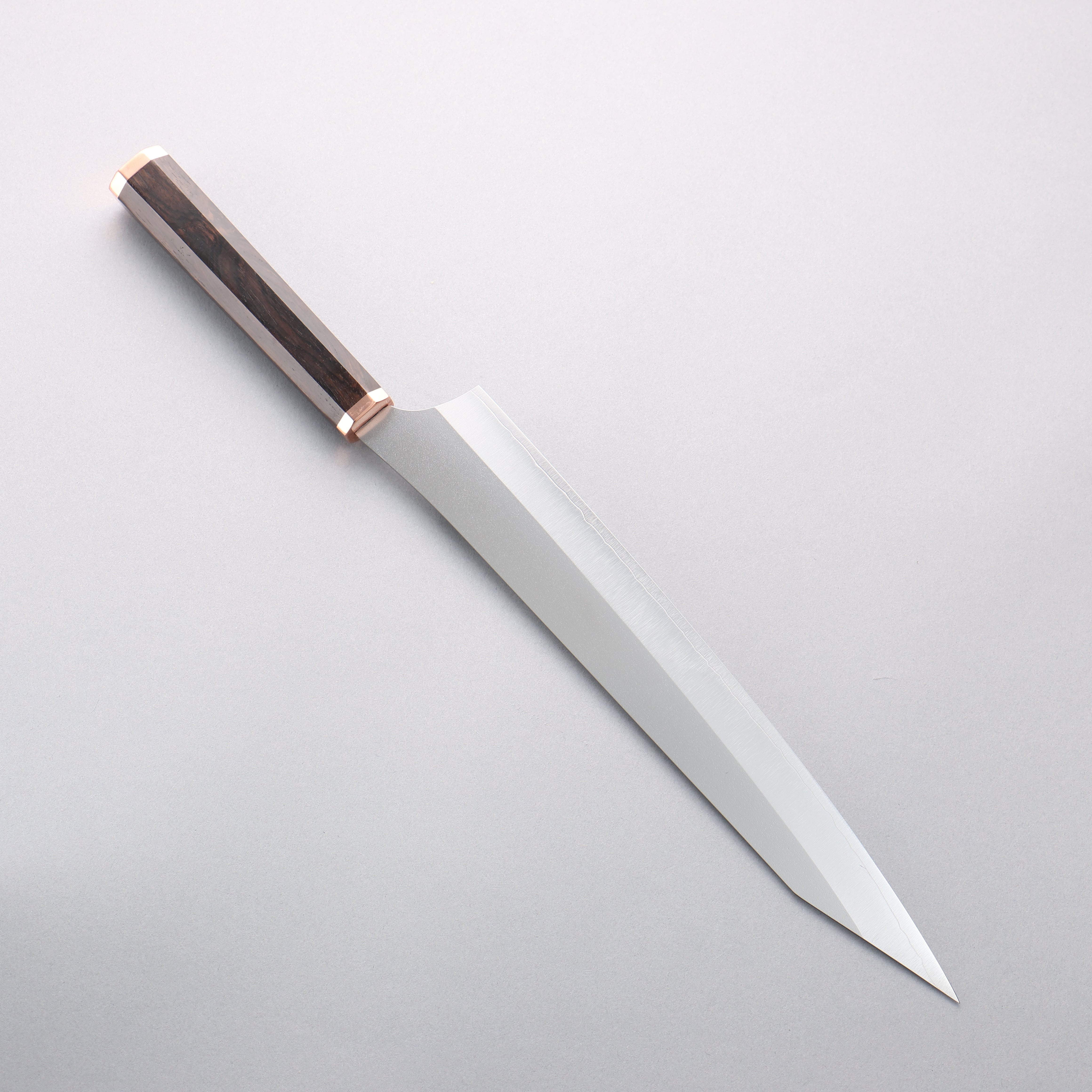 Yu Kurosaki New Gekko VG-XEOS Sujihiki 270mm Ebony (Copper Ferrule and End Cap) Handle - Seisuke Knife