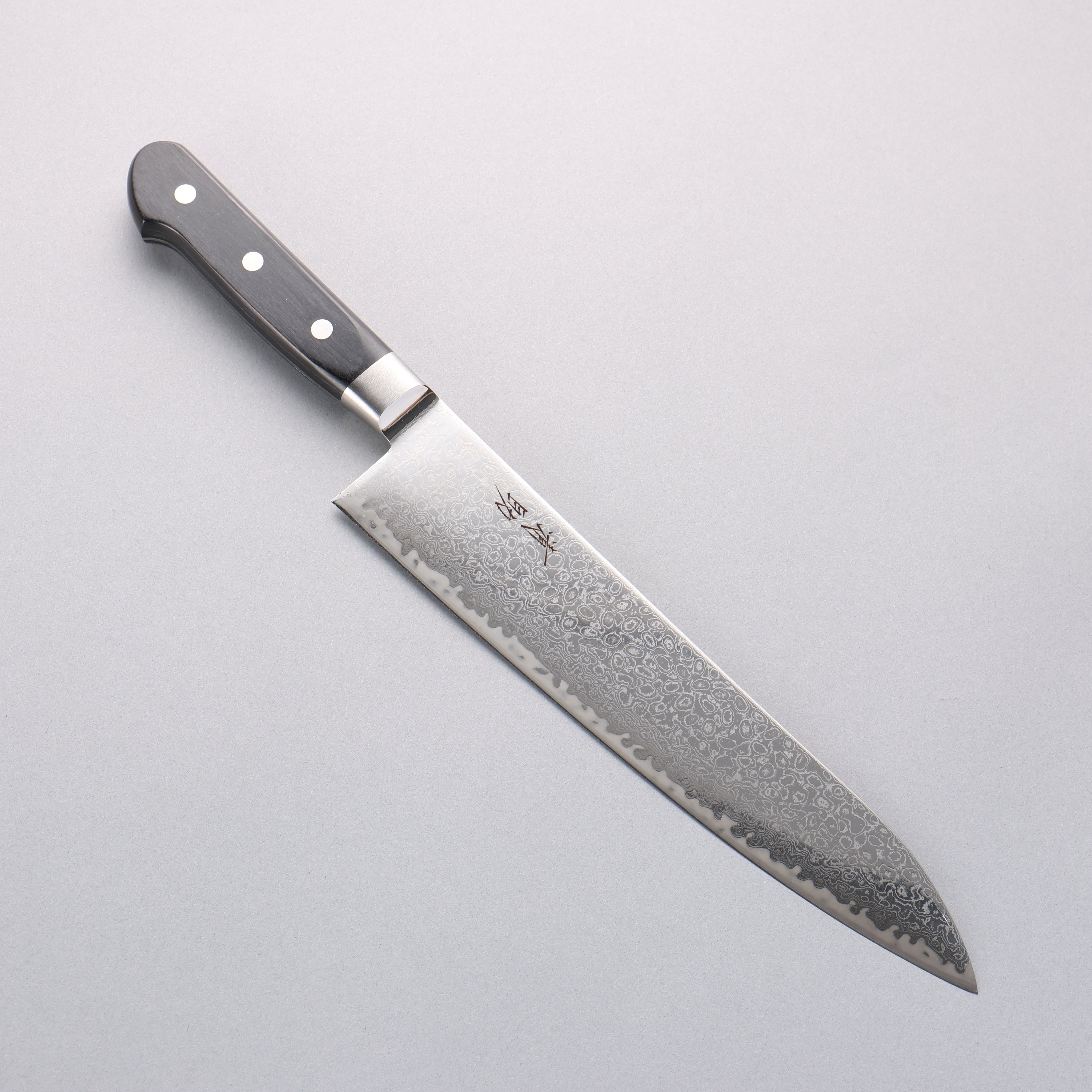 Seisuke Kagami2 AUS10 Mirrored Finish Damascus Gyuto 240mm Black Pakka wood Handle - Seisuke Knife