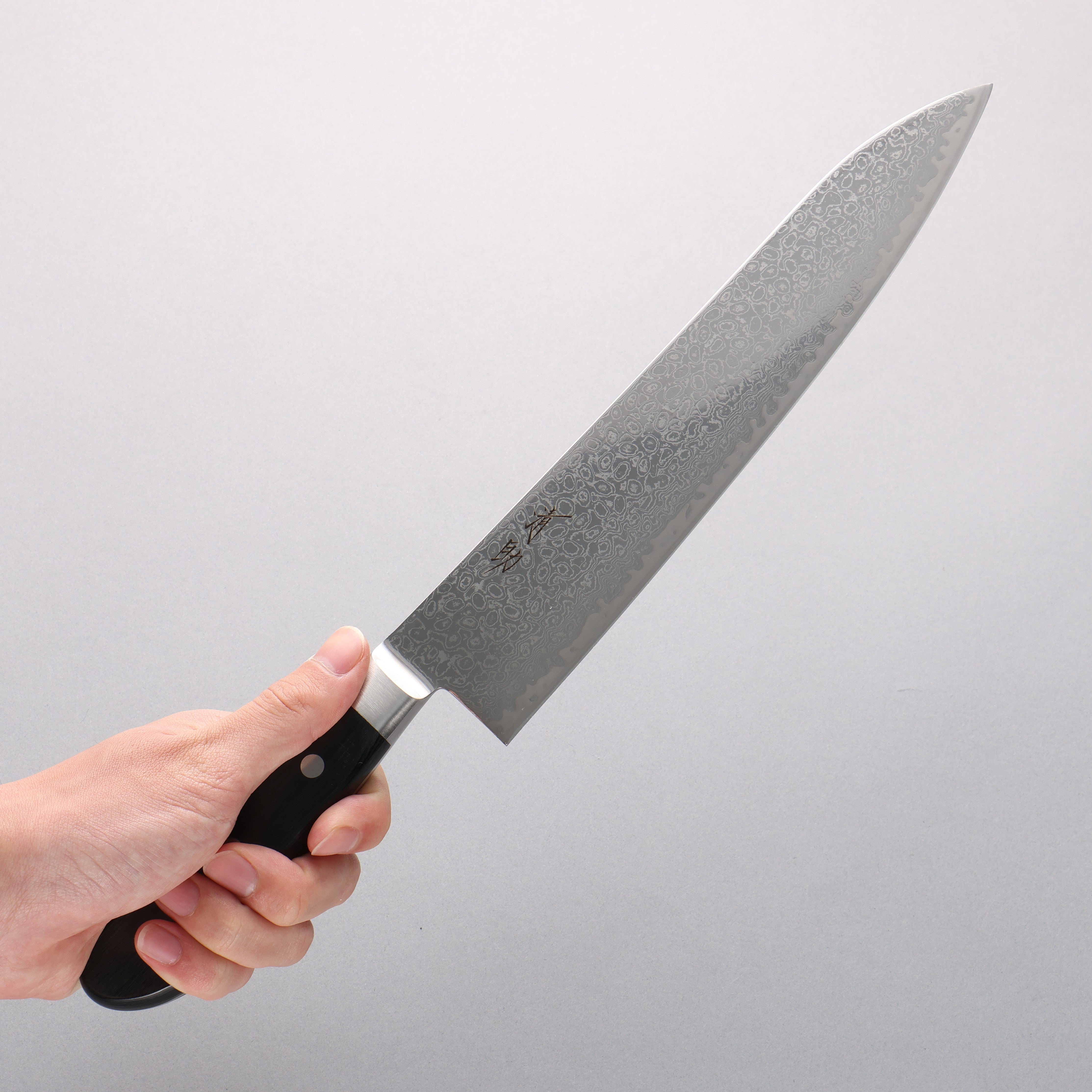 Seisuke Kagami2 AUS10 Mirrored Finish Damascus Gyuto 240mm Black Pakka wood Handle - Seisuke Knife