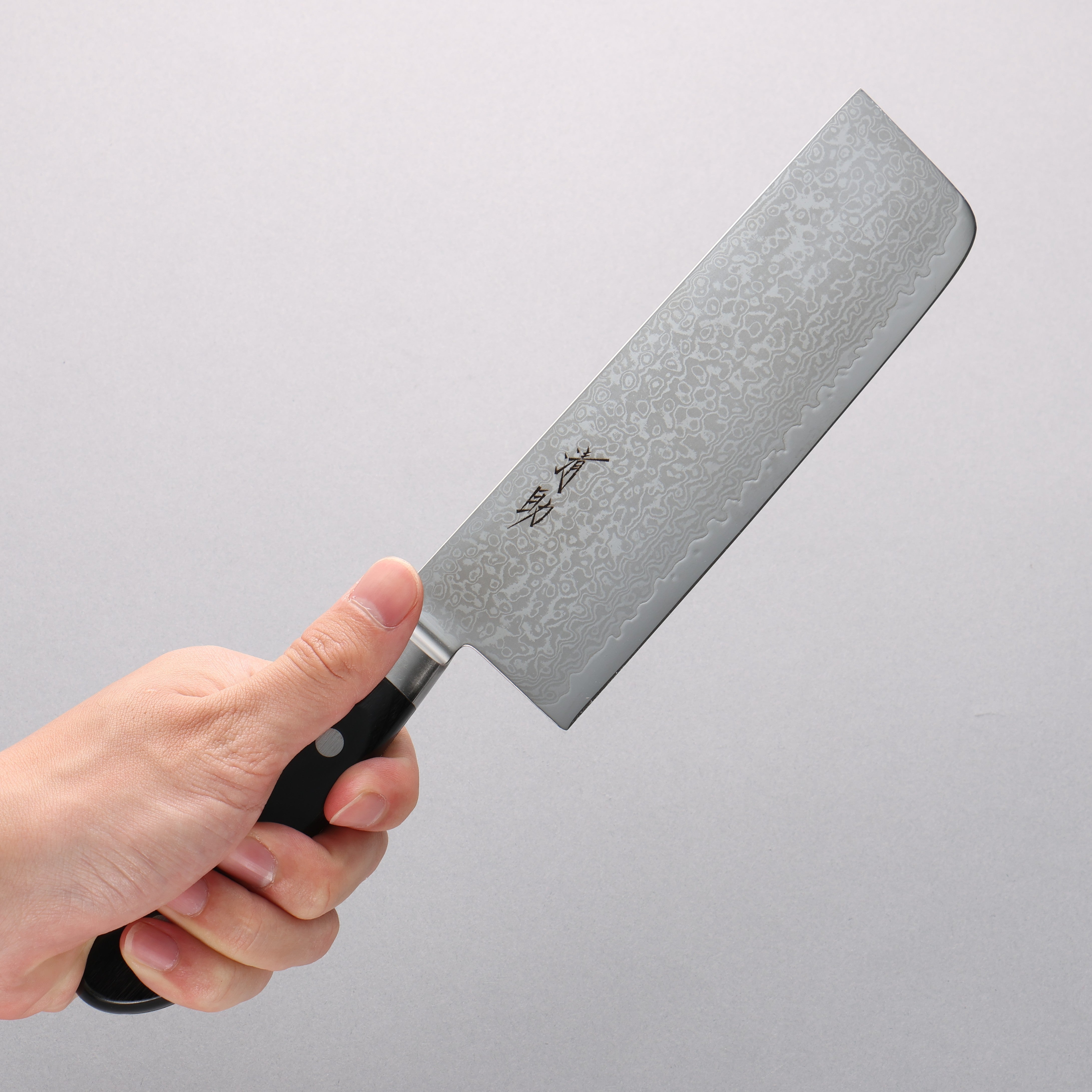 Seisuke VG10 33 Layer Mirrored Finish Damascus Nakiri 165mm Black Pakka wood Handle - Seisuke Knife