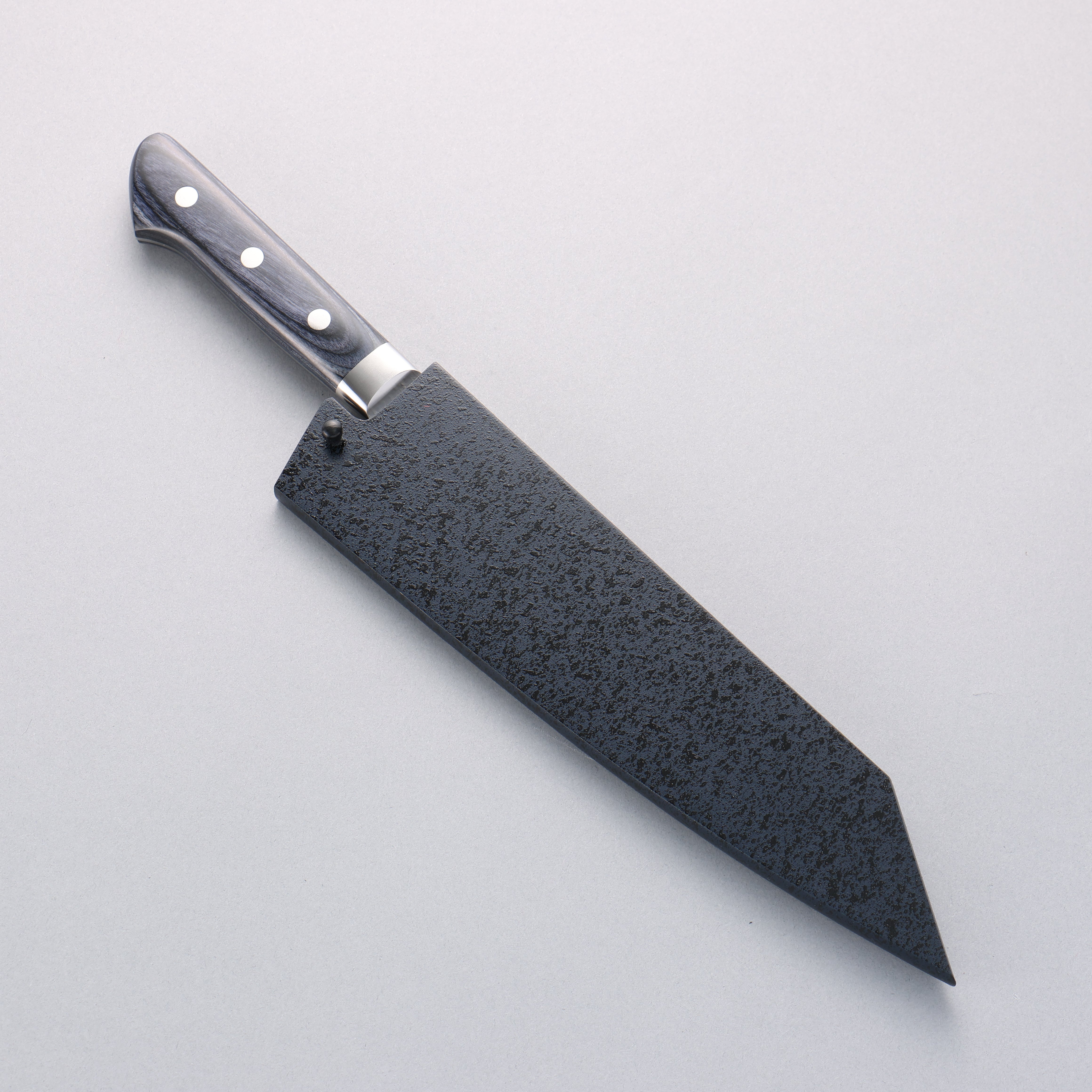 Seisuke Aotsuchi AUS10 Hammered Kiritsuke Santoku 195mm Navy Pakkawood Handle with Sheath - Seisuke Knife