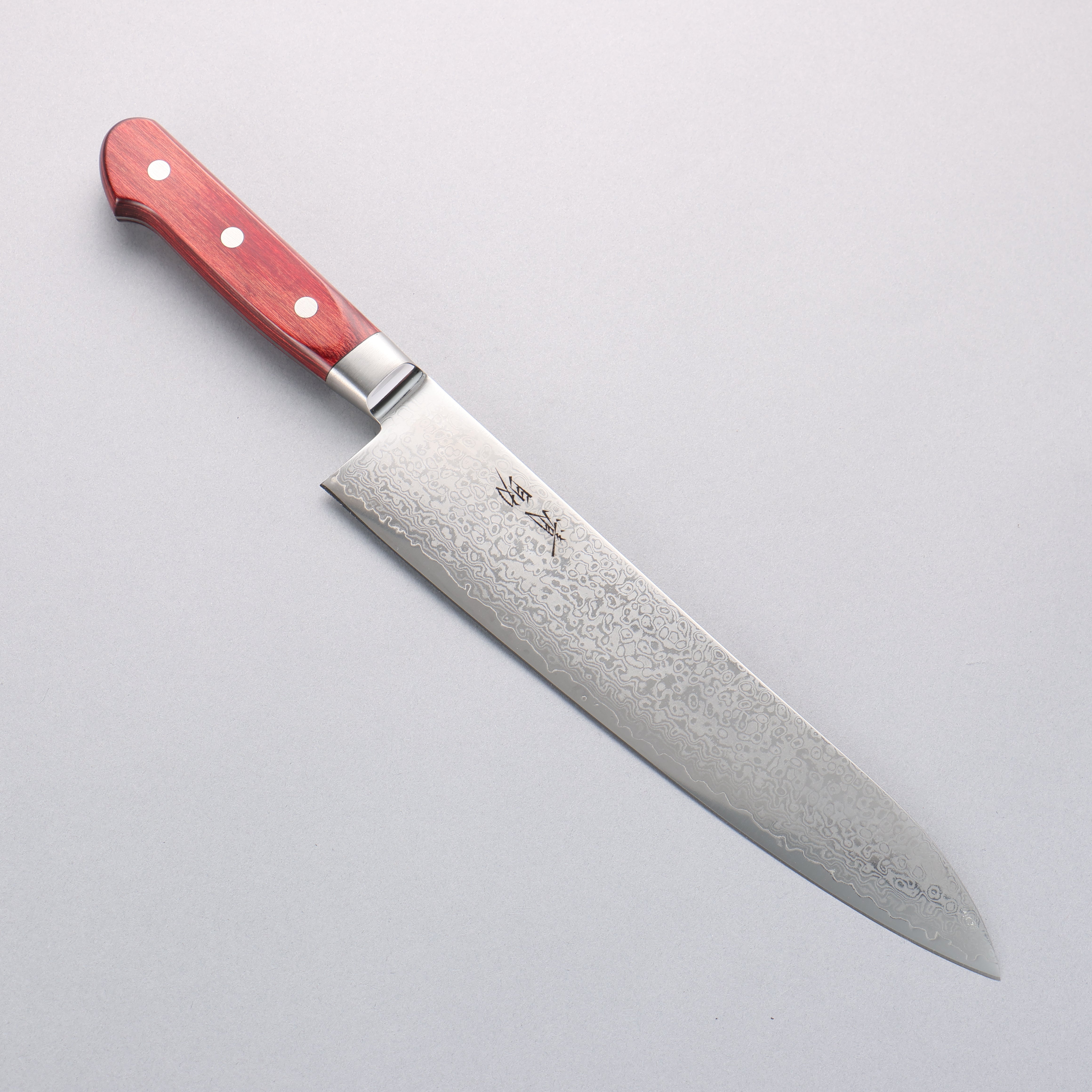 Seisuke VG10 33 Layer Mirrored Finish Damascus Gyuto 240mm Red Pakka wood Handle - Seisuke Knife