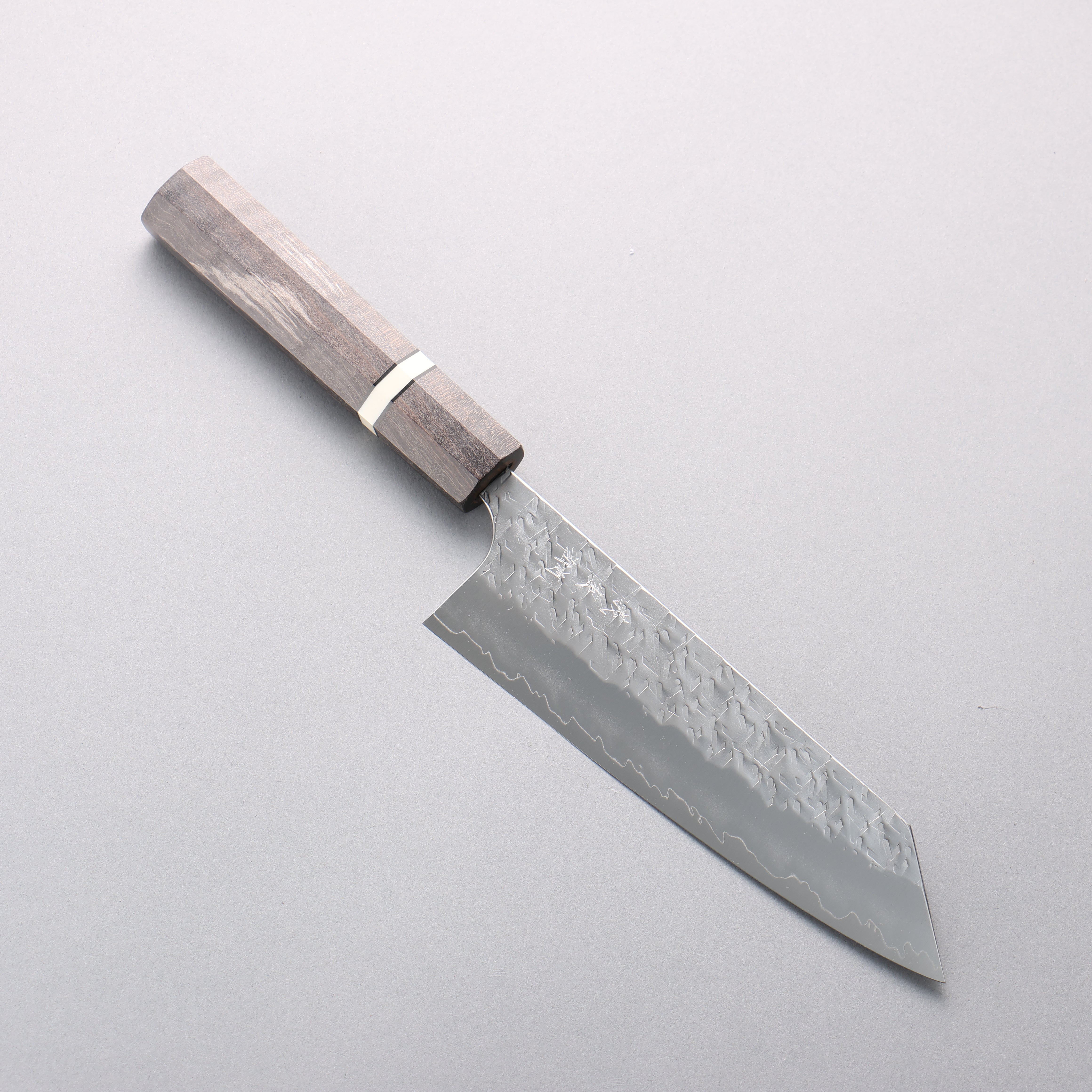 Yoshimi Kato Hyo SG2 Hammered Bunka 170mm Gray Stabilized Wood (White Ring) Handle - Seisuke Knife