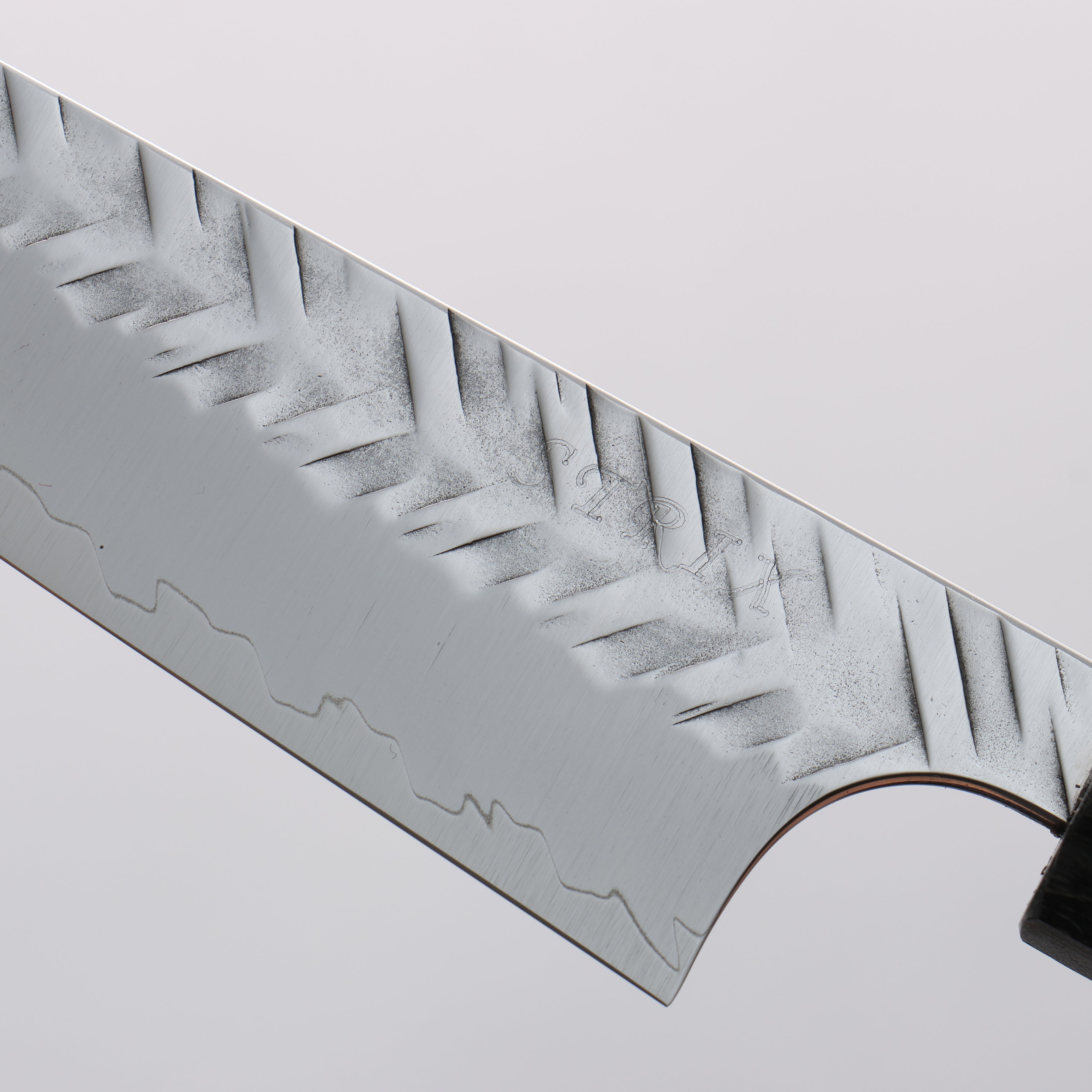 Yoshimi Kato SPG STRIX Hammered (V) Kiritsuke Petty-Utility 115mm Stabilized wood (With White ring) Handle - Seisuke Knife