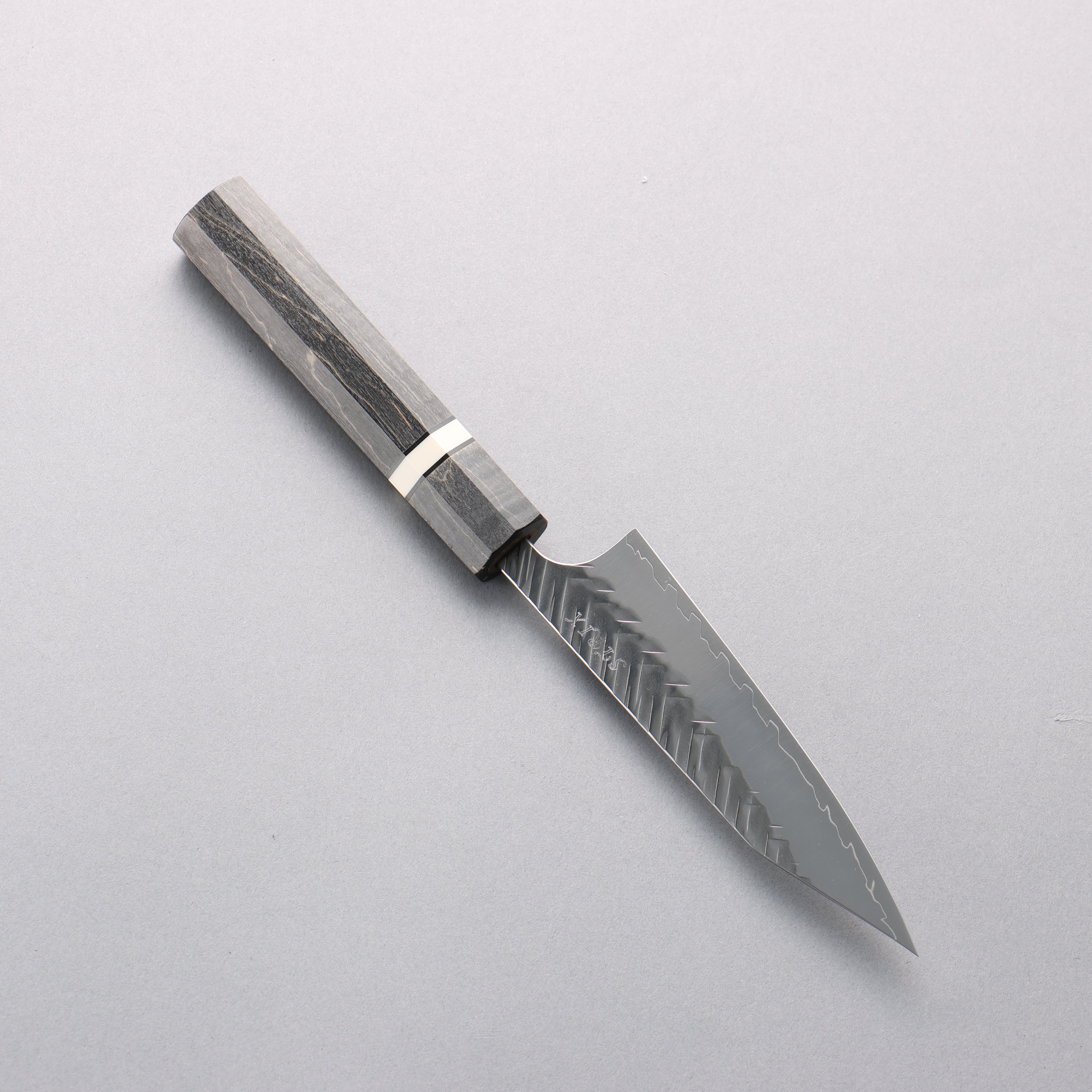 Yoshimi Kato SPG STRIX Hammered (V) Kiritsuke Petty-Utility 120mm Stabilized wood (With White ring) Handle - Seisuke Knife