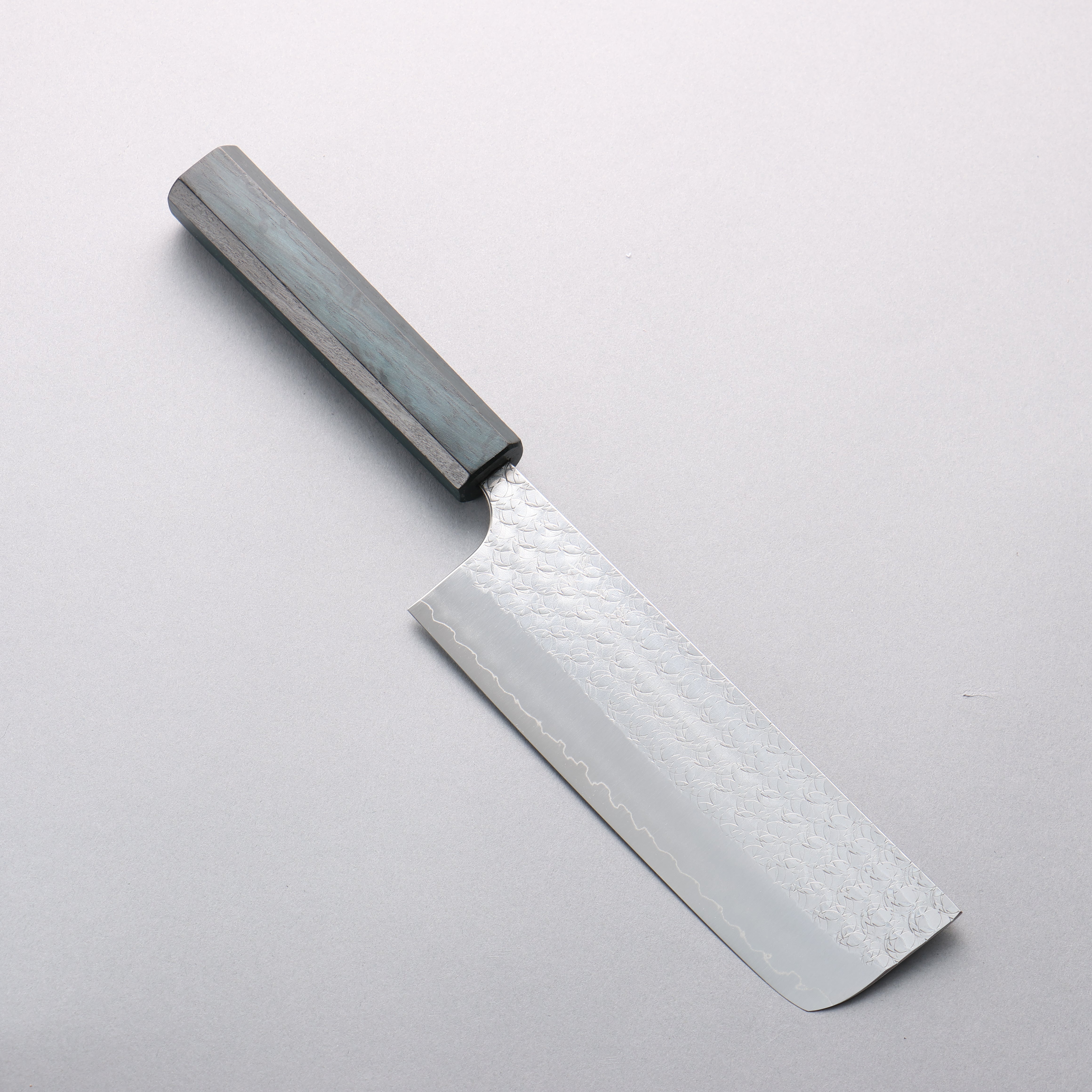 Yoshimi Kato Minamo SG2 Hammered Nakiri 165mm Oak (Indigo Dyed) Handle - Seisuke Knife
