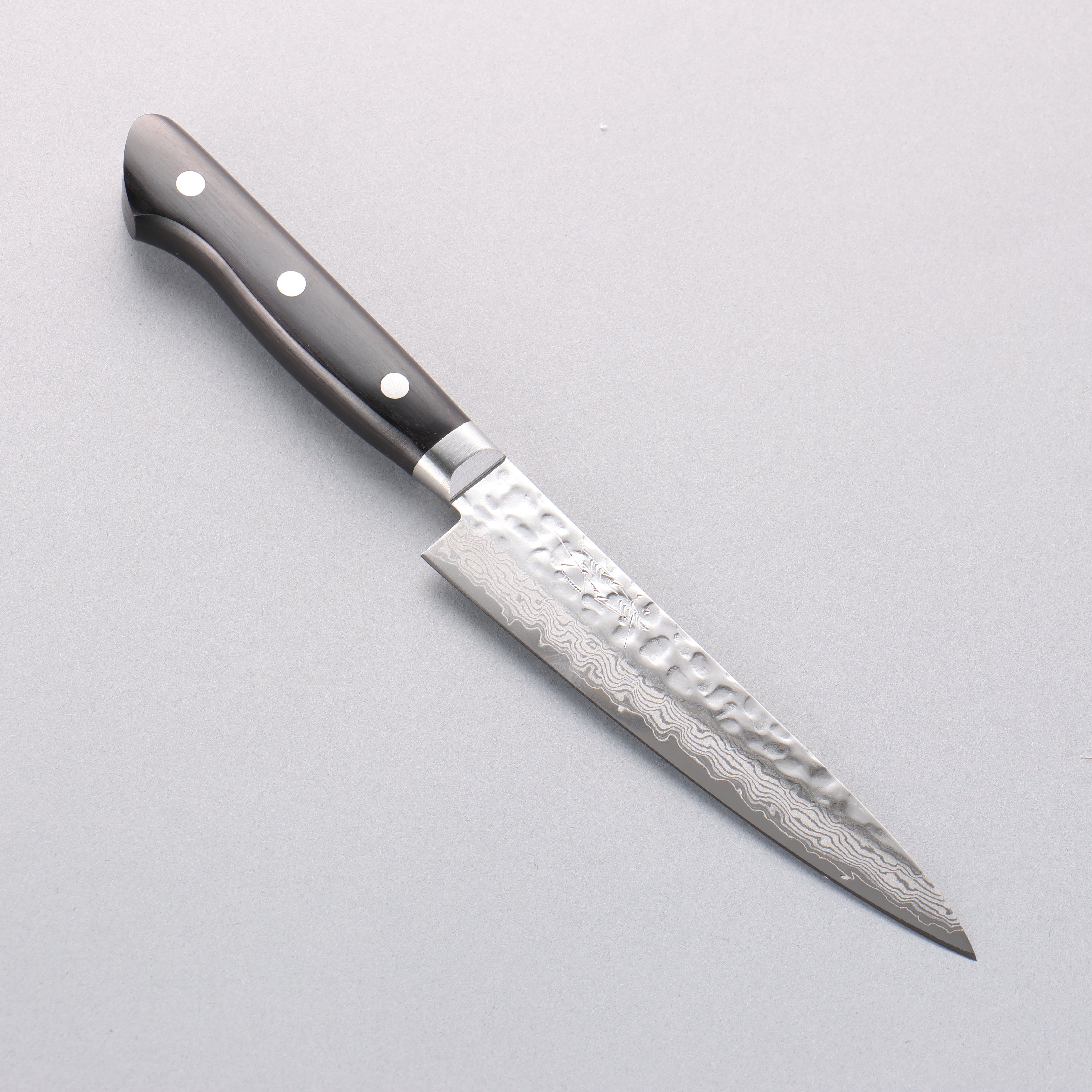 Seisuke VG10 17 Layer Damascus Petty-Utility 135mm Black Pakkawood Handle with Sheath - Seisuke Knife