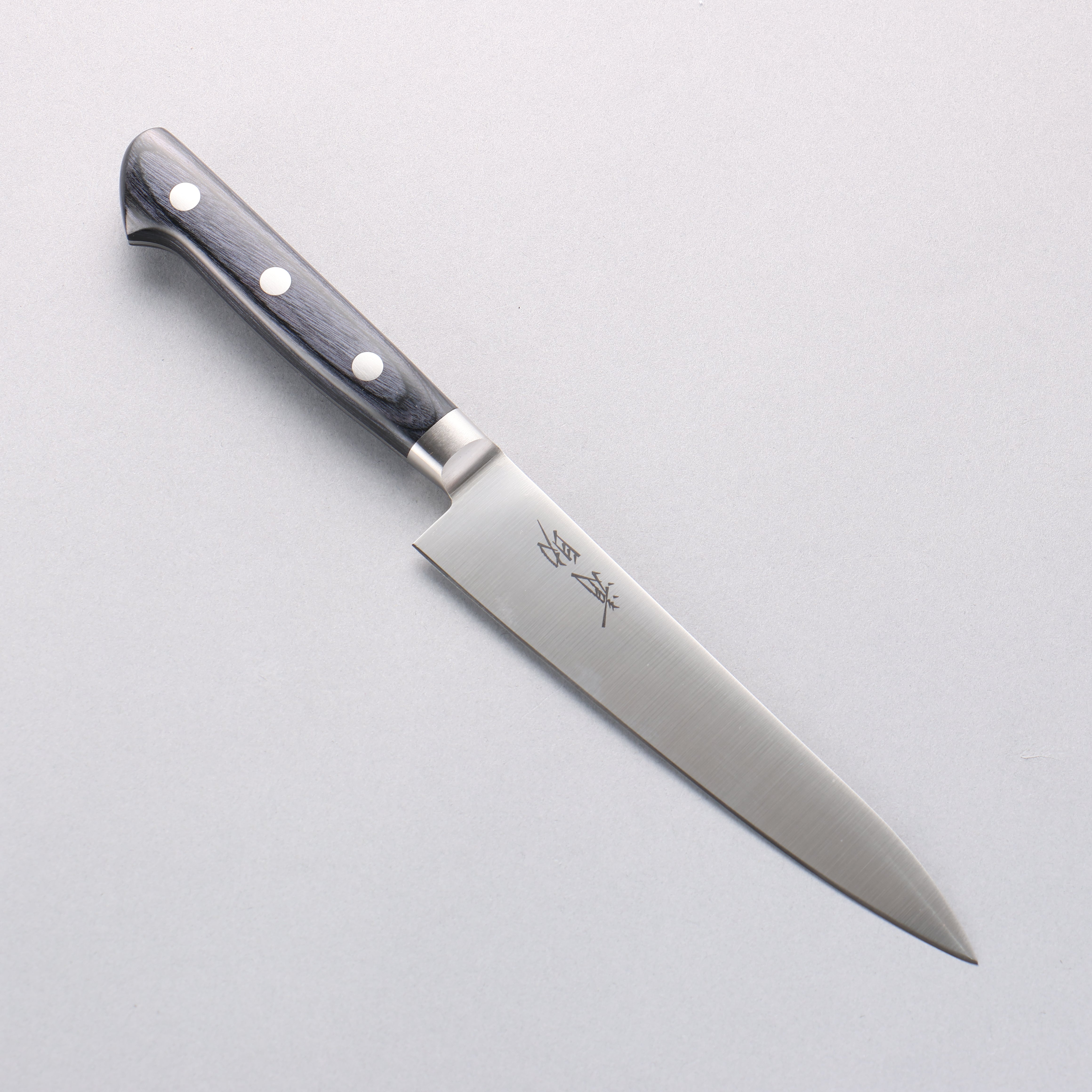 Seisuke Seiten Molybdenum Petty-Utility 150mm Navy Blue Pakkawood Handle with Sheath - Seisuke Knife