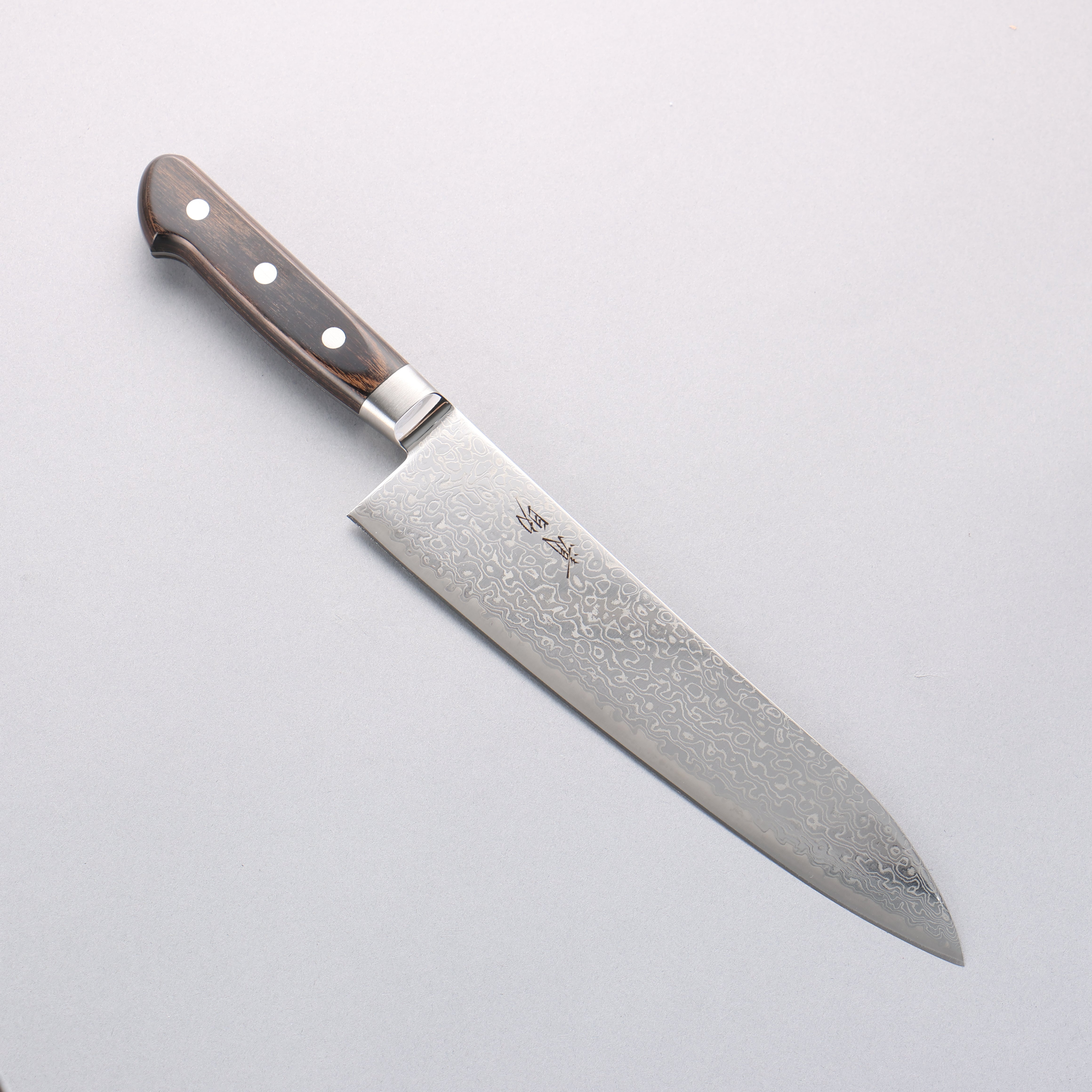 Seisuke Kagami2 AUS10 Mirrored Finish Damascus Gyuto 210mm Brown Pakka wood Handle - Seisuke Knife