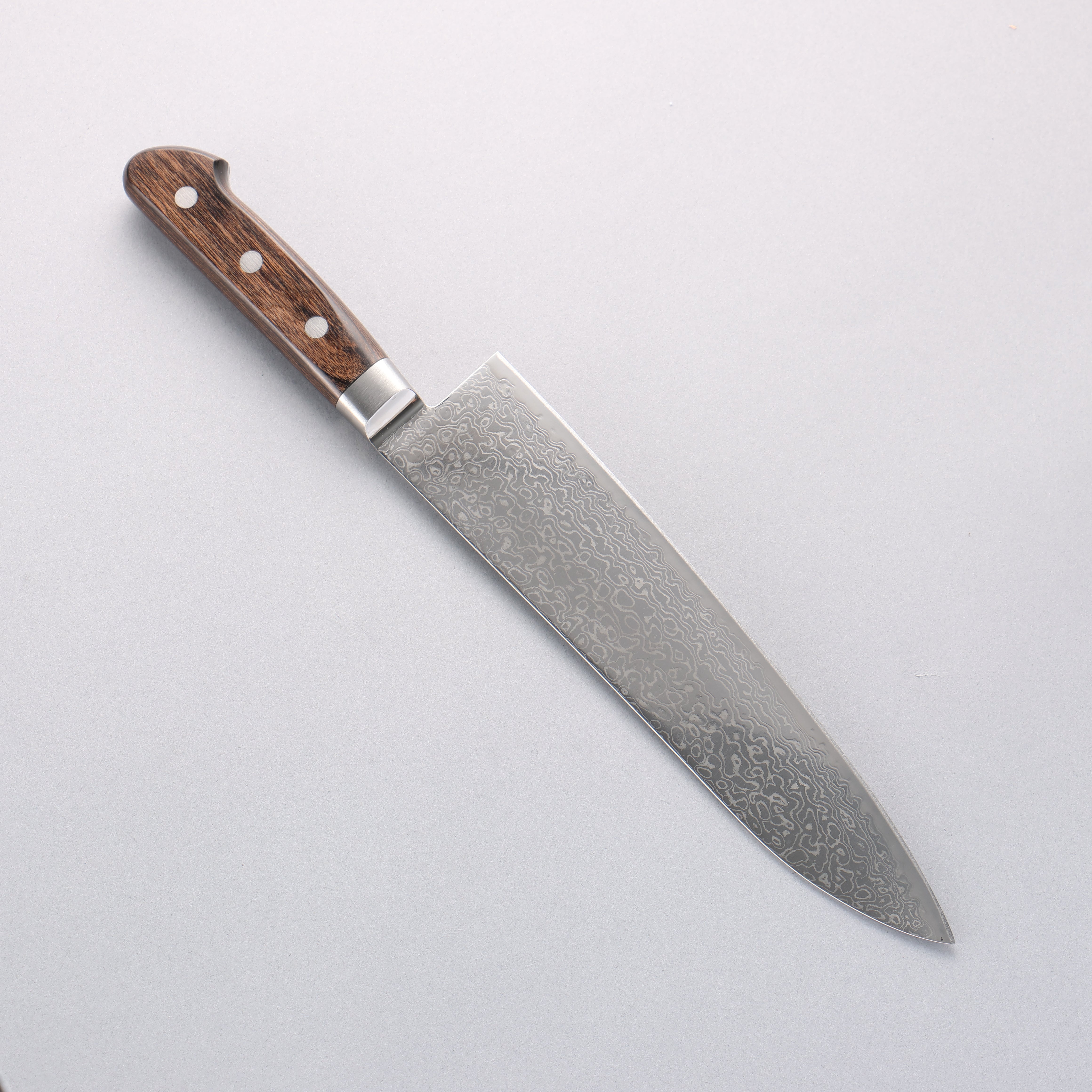 Seisuke Kagami2 AUS10 Mirrored Finish Damascus Gyuto 210mm Brown Pakka wood Handle - Seisuke Knife