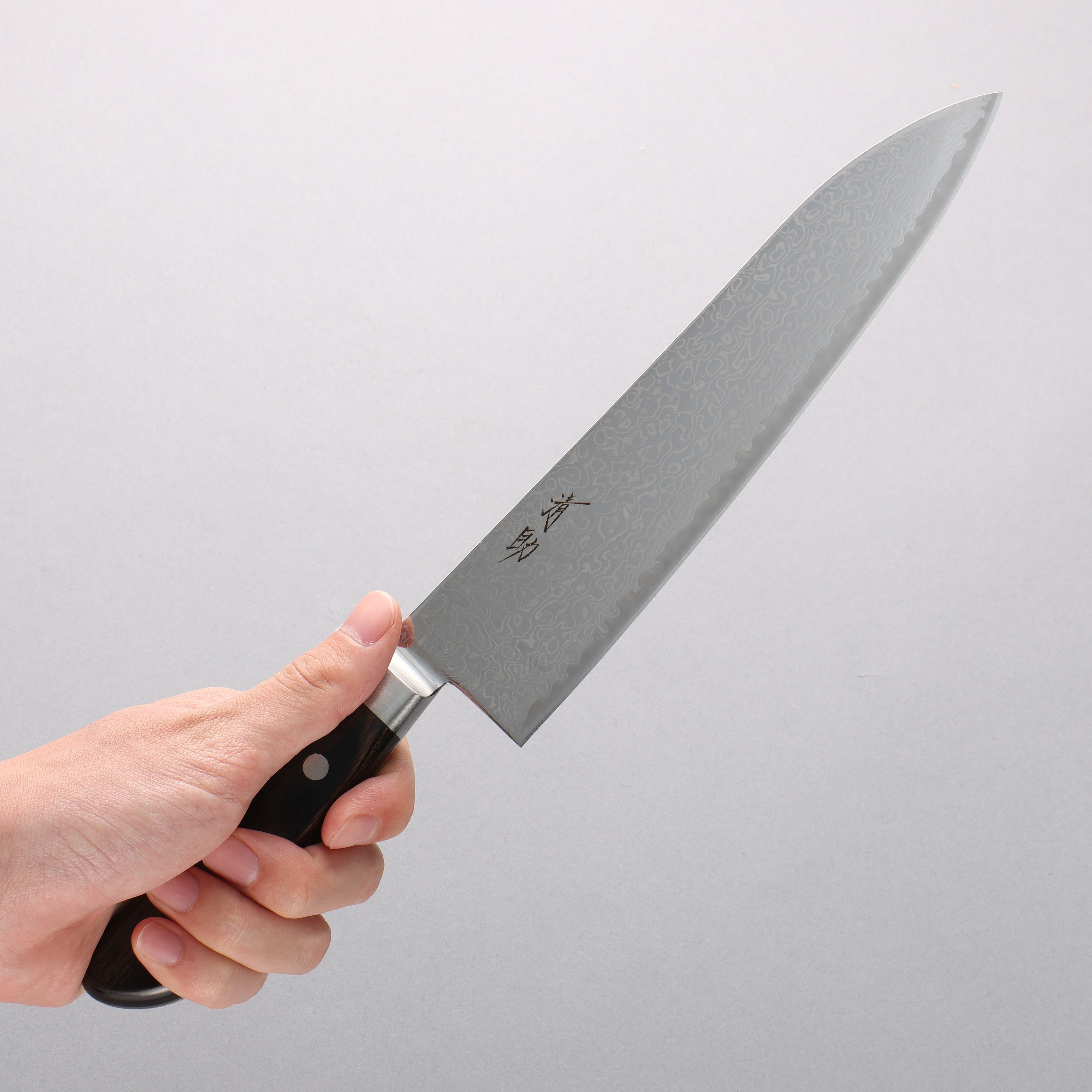 Seisuke Kagami2 AUS10 Mirrored Finish Damascus Gyuto 210mm Brown Pakka wood Handle - Seisuke Knife