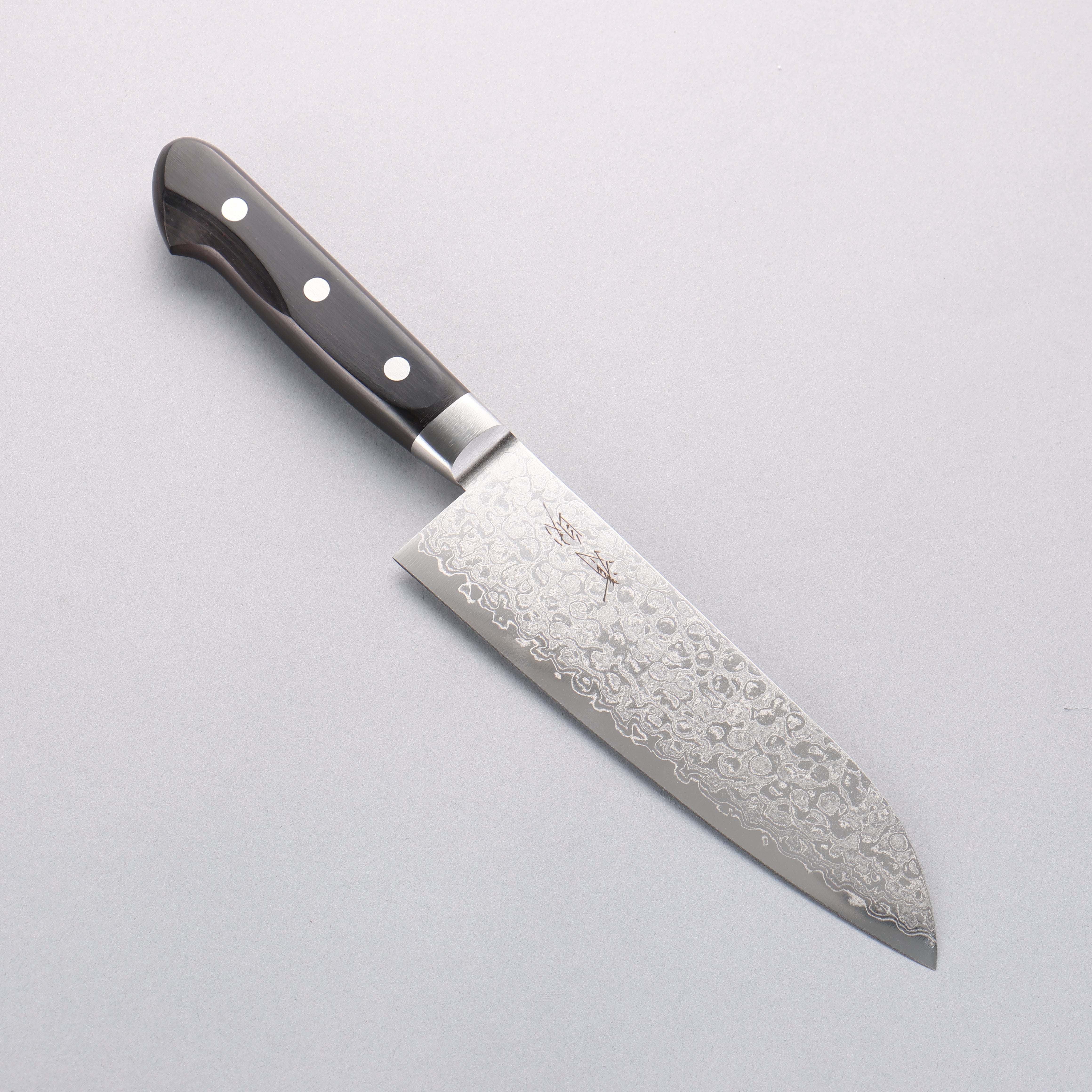 Seisuke AUS10 45 Layer Damascus Santoku 165mm Black Pakka wood Handle - Seisuke Knife