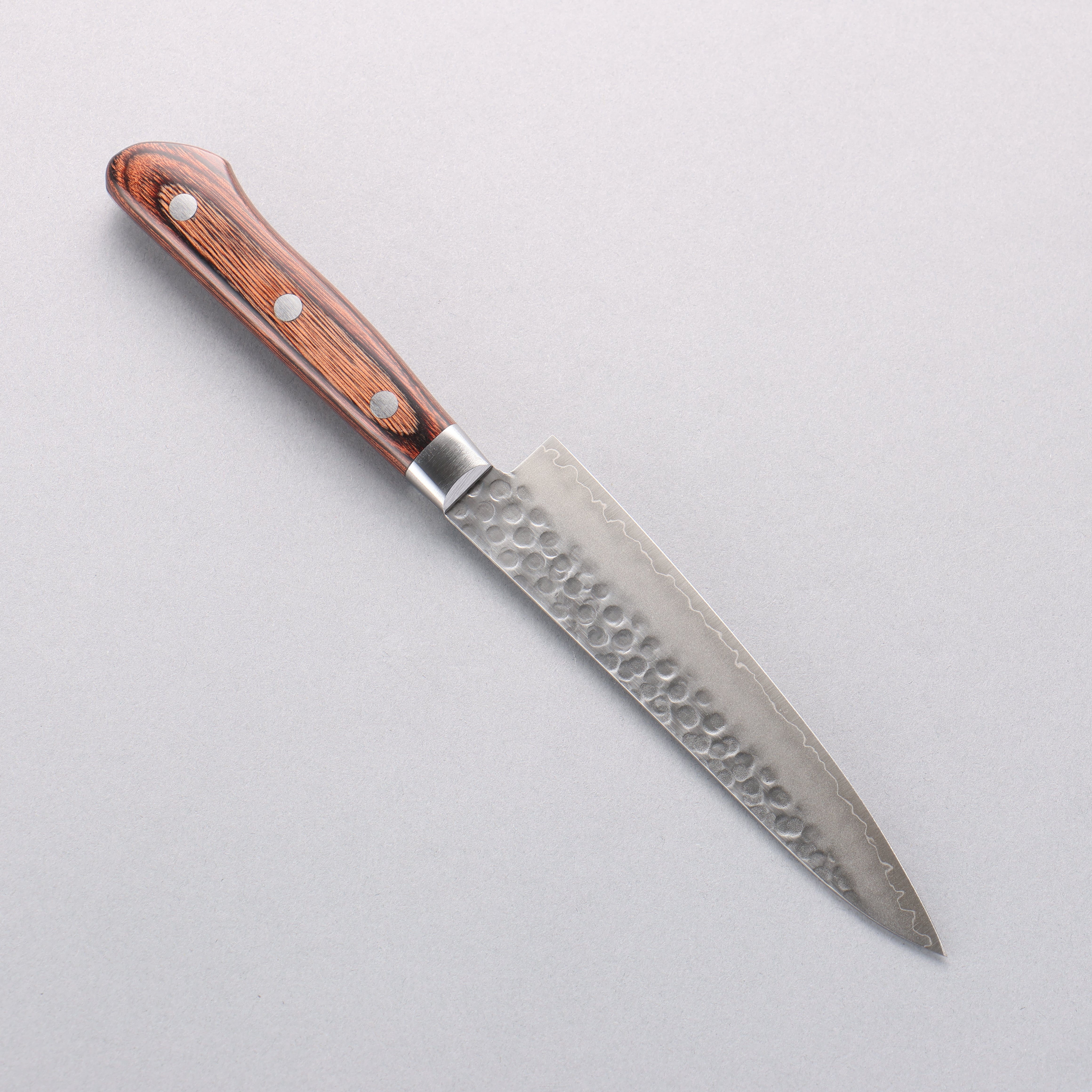 Seisuke Swedish Steel-stn Hammered Petty-Utility 135mm Mahogany Handle - Seisuke Knife