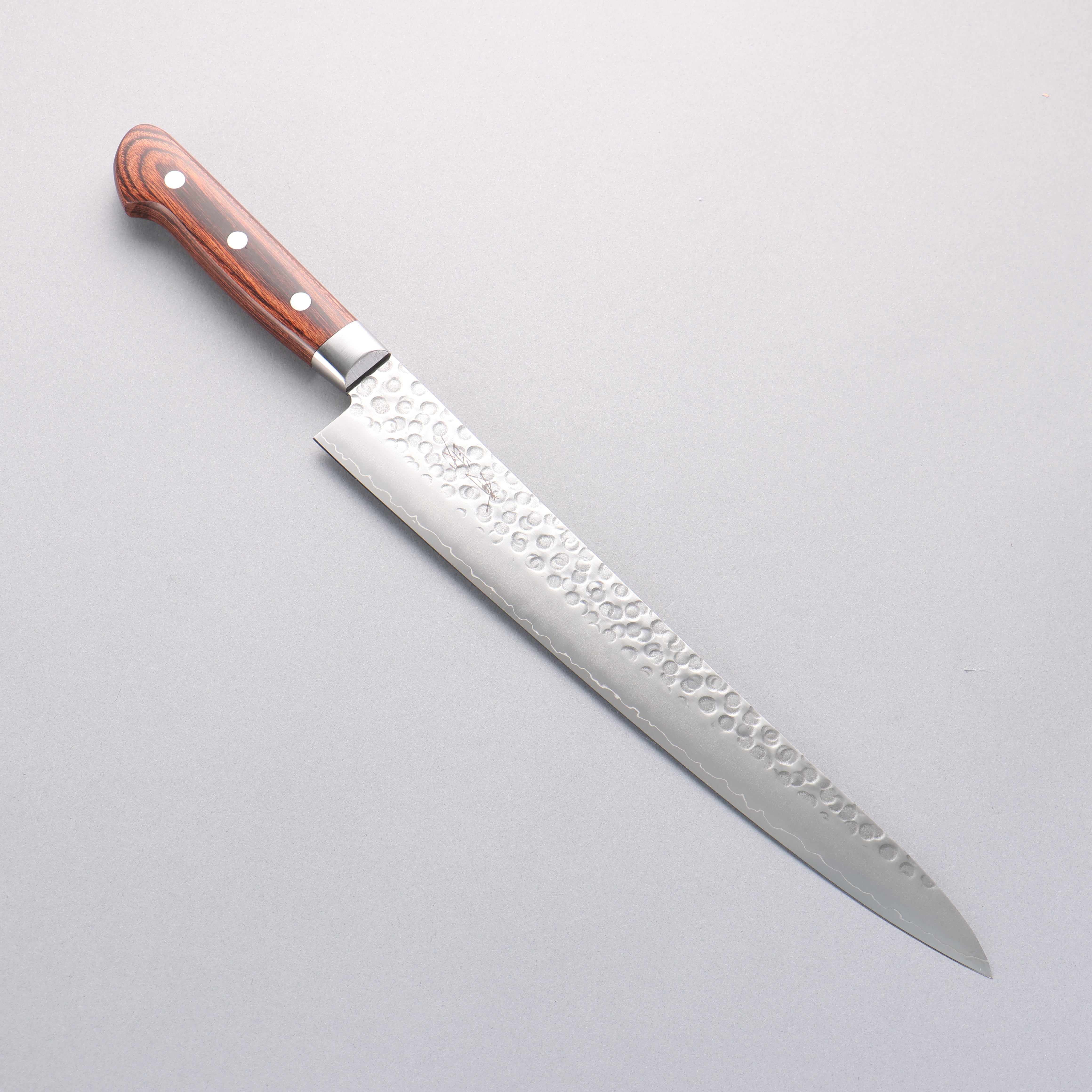 Seisuke Swedish Steel-stn Hammered Sujihiki 270mm Mahogany Handle - Seisuke Knife