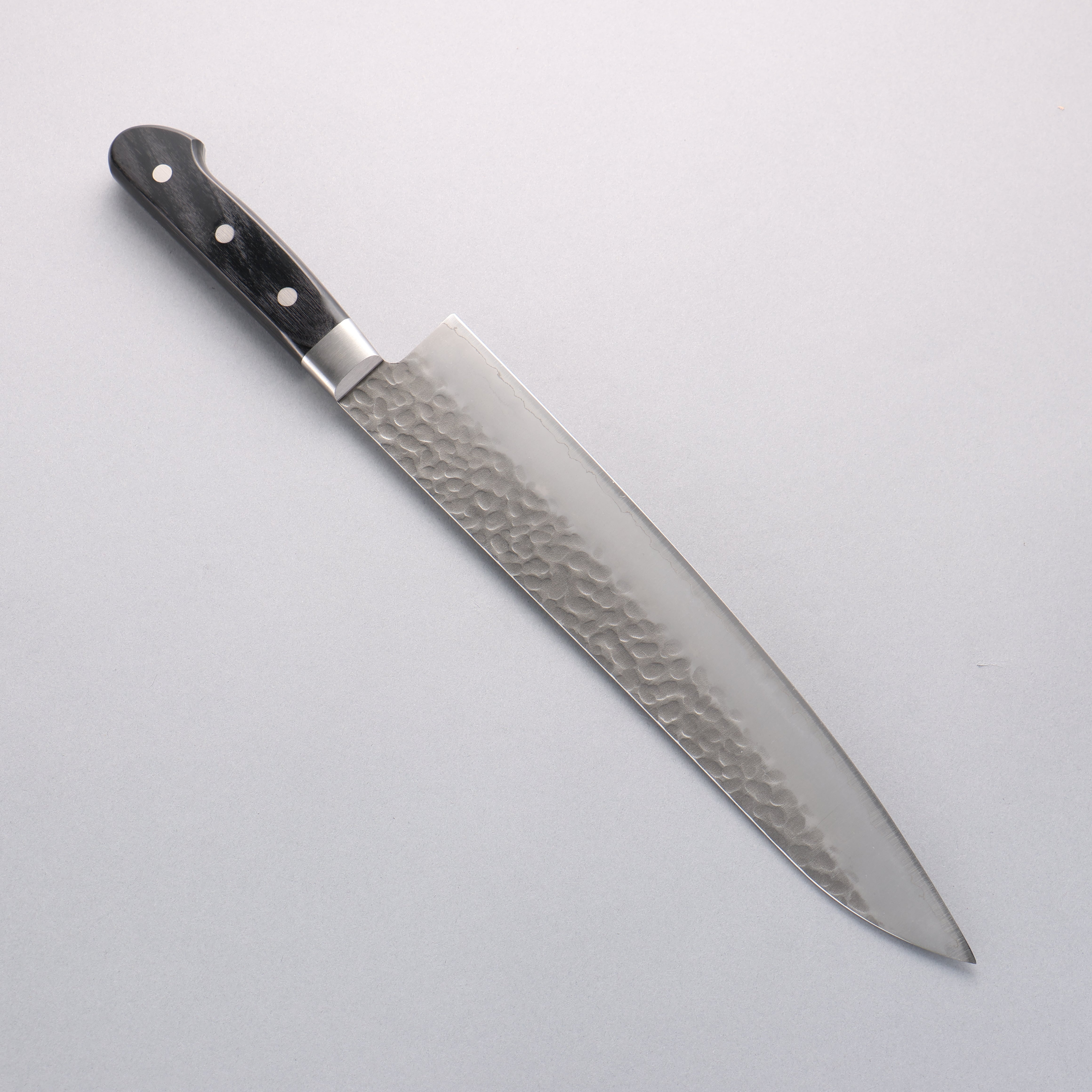 Seisuke AUS8 Hammered Gyuto 270mm Black Pakka wood Handle - Seisuke Knife