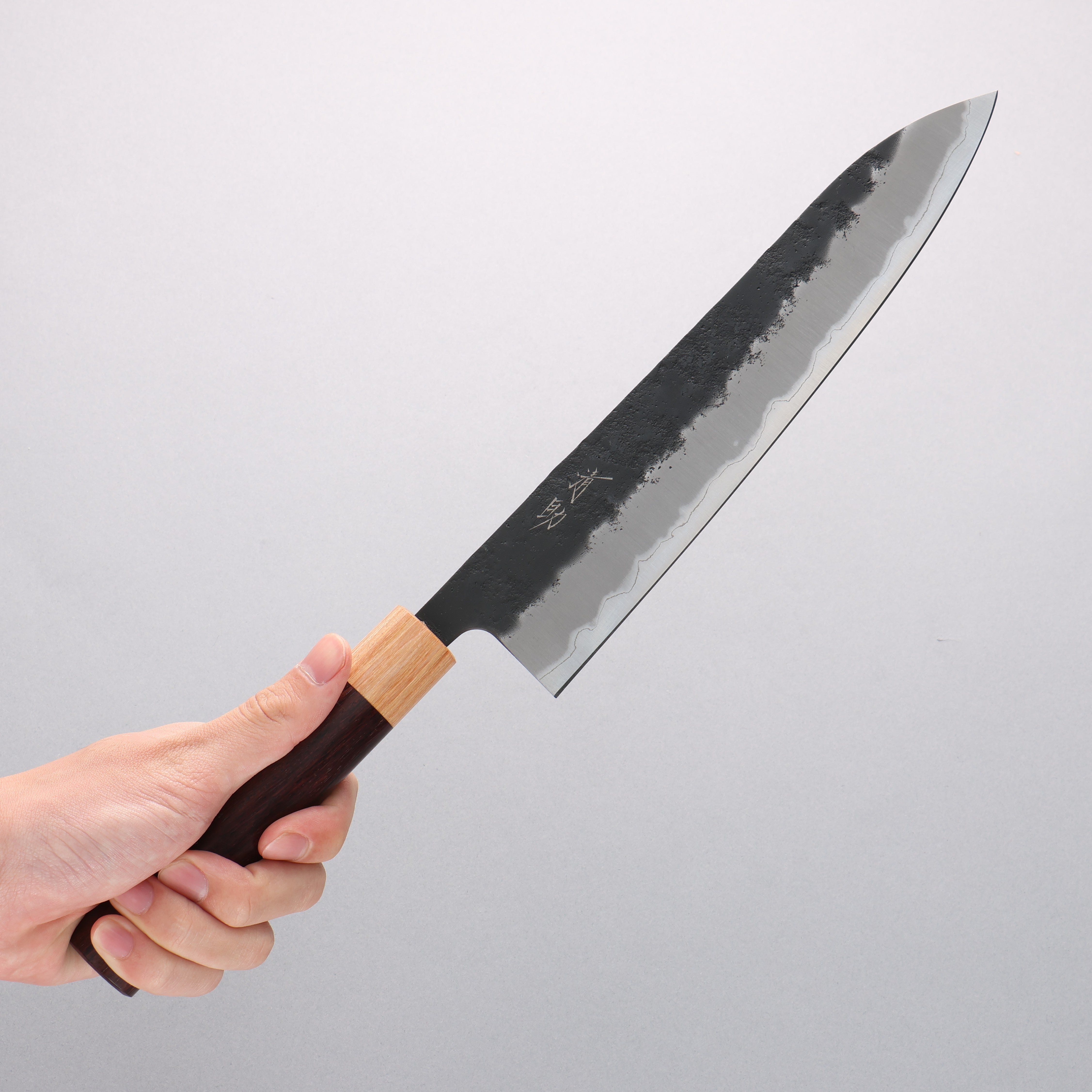 Seisuke Blue Super Black Nashiji Gyuto 240mm Rosewood (Ferrule: White Pakka Wood) Handle - Seisuke Knife