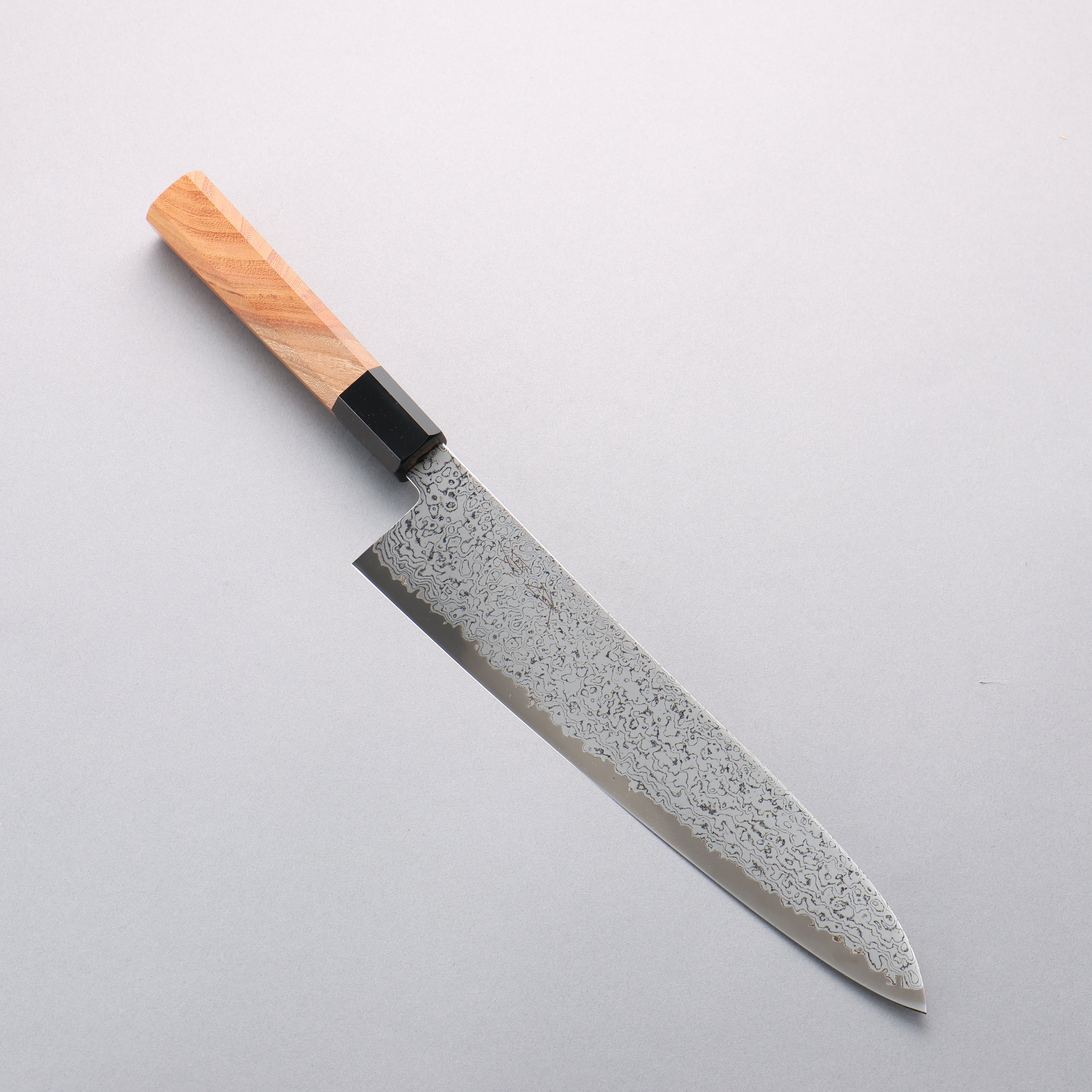 Seisuke VG10 Damascus Migaki Finished Gyuto 240mm Keyaki Elm Handle - Seisuke Knife