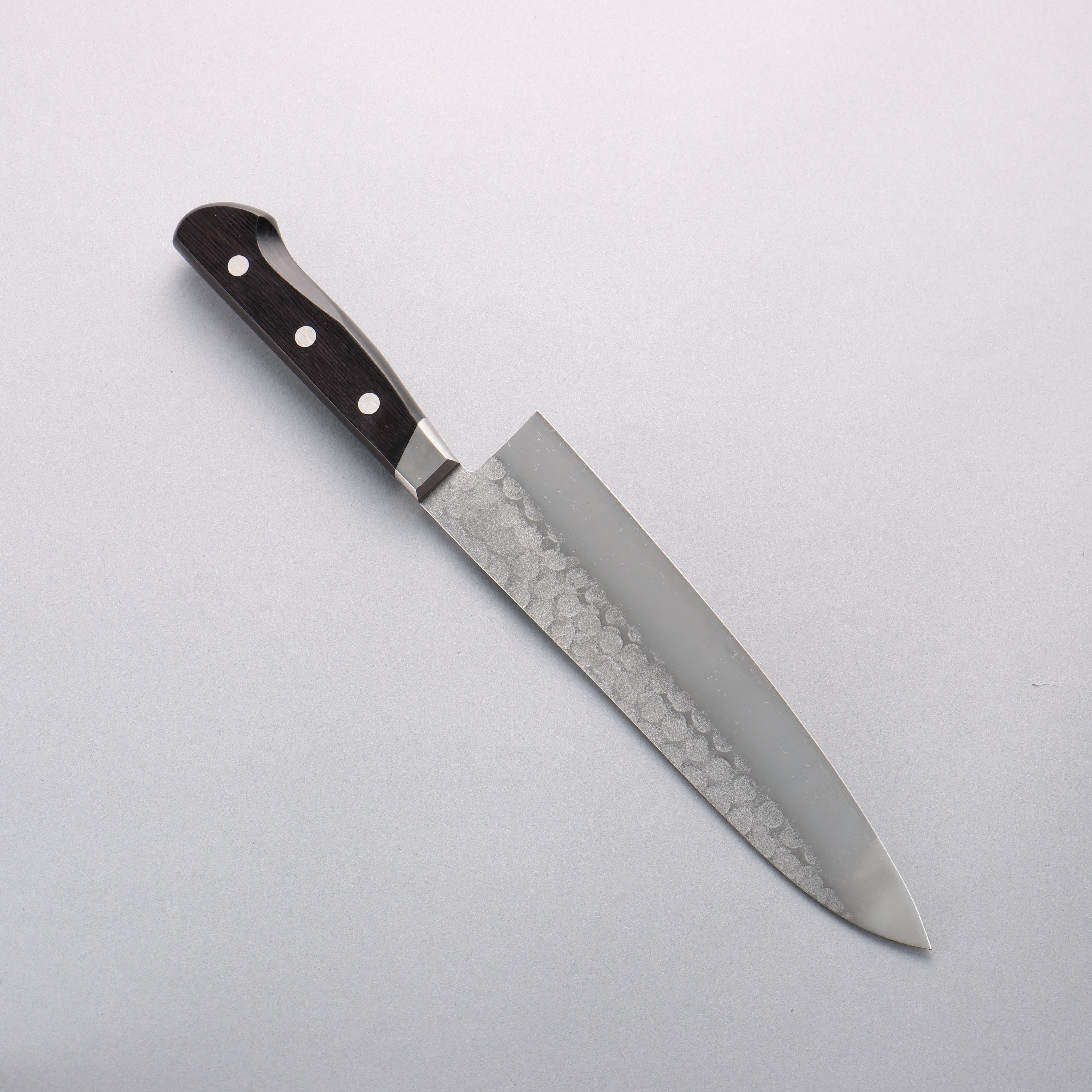 Seisuke Blue Steel No.2 Nashiji Hammered Gyuto 200mm Black Pakkawood Handle - Seisuke Knife